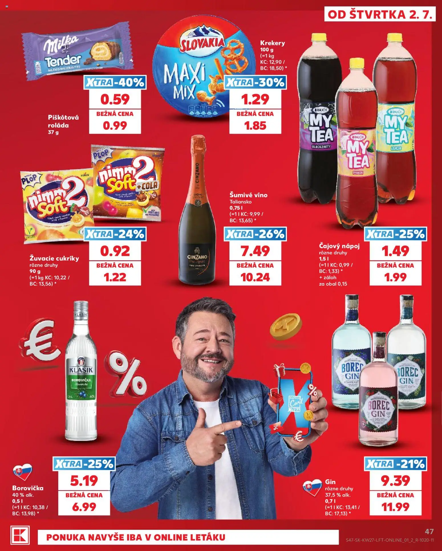 Nové Kaufland akcie – leták je platný od 02.07.2026 | Strana: 47 | Produkty: Víno, Cukríky, Milka, Šumivé víno