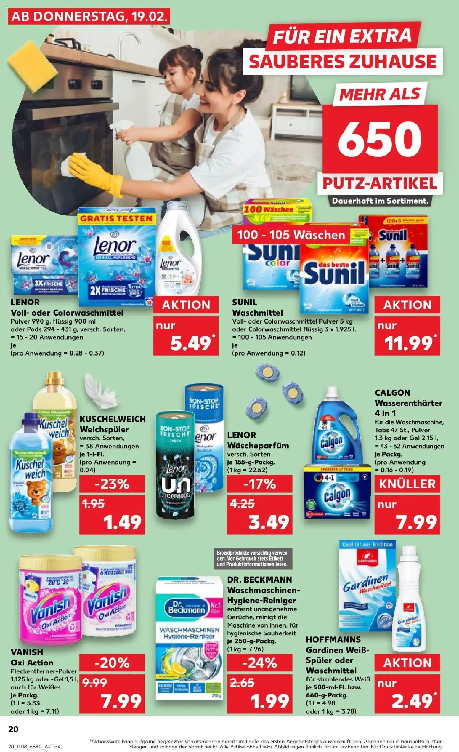 Kaufland prospekt Hermeskeil	 – gültig ab 19.02.2026 | Seite: 28 | Produkte: Lenor, Kuschelweich, Weichspüler, Waschmittel