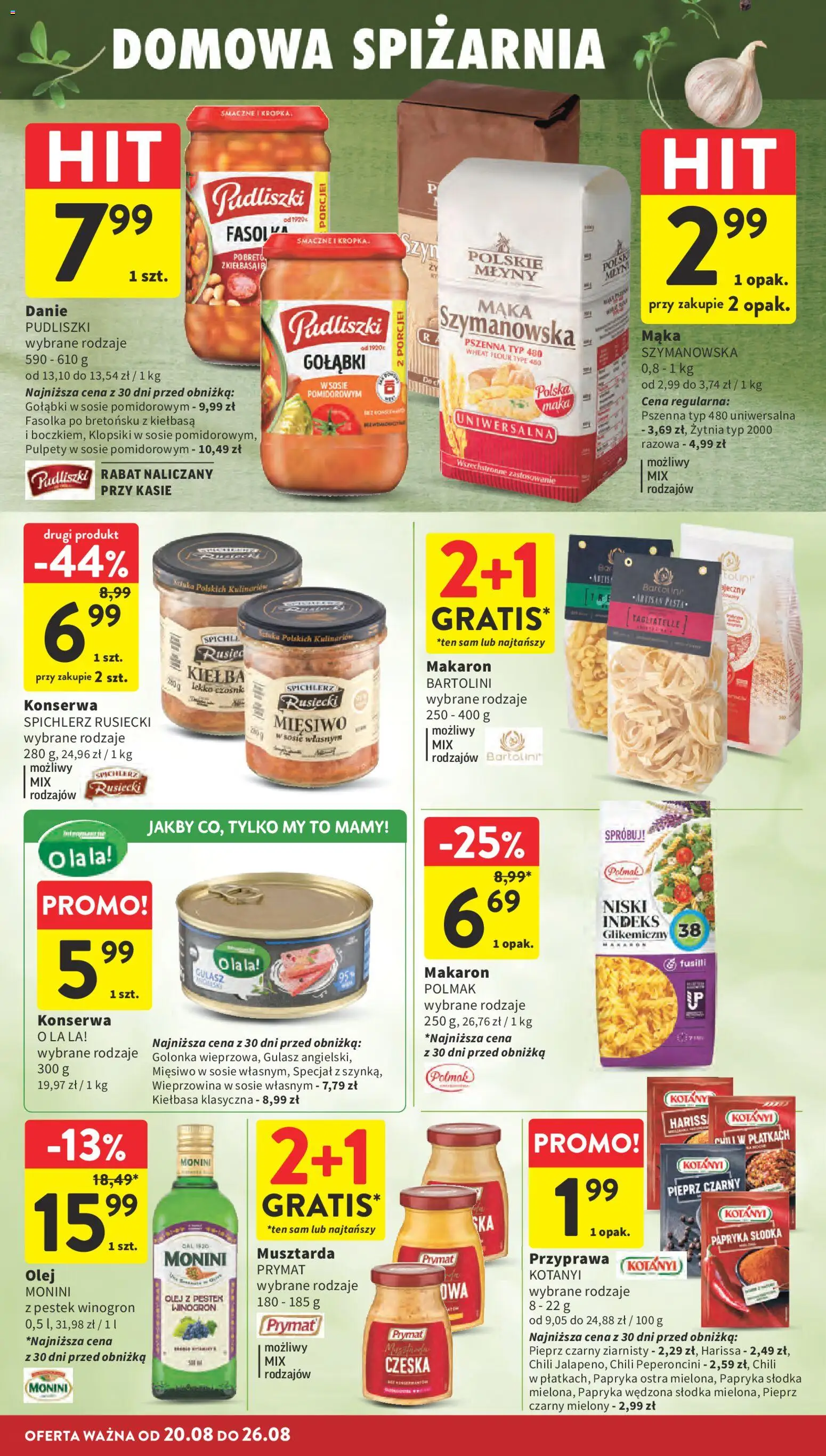 Intermarche gazetka od 20.08.2026 | Strona: 30 | Produkty: Papryka wędzona, Tagliatelle, Gulasz, Mąka