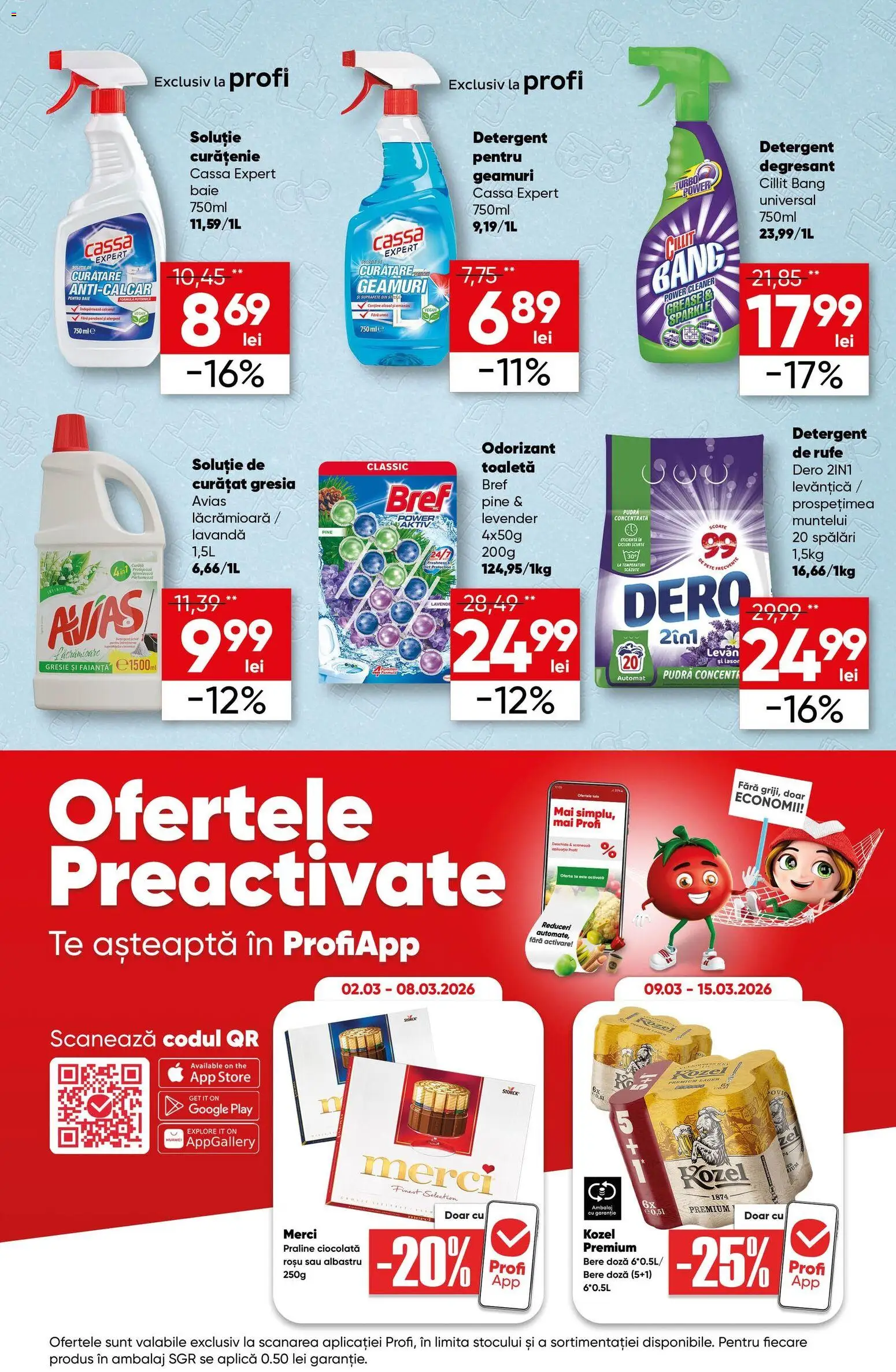 Noul catalog Profi – valabil de la 04.03.2026 | Pagină: 13 | Produse: Faianță, Praline, Bere, Odorizant toaletă