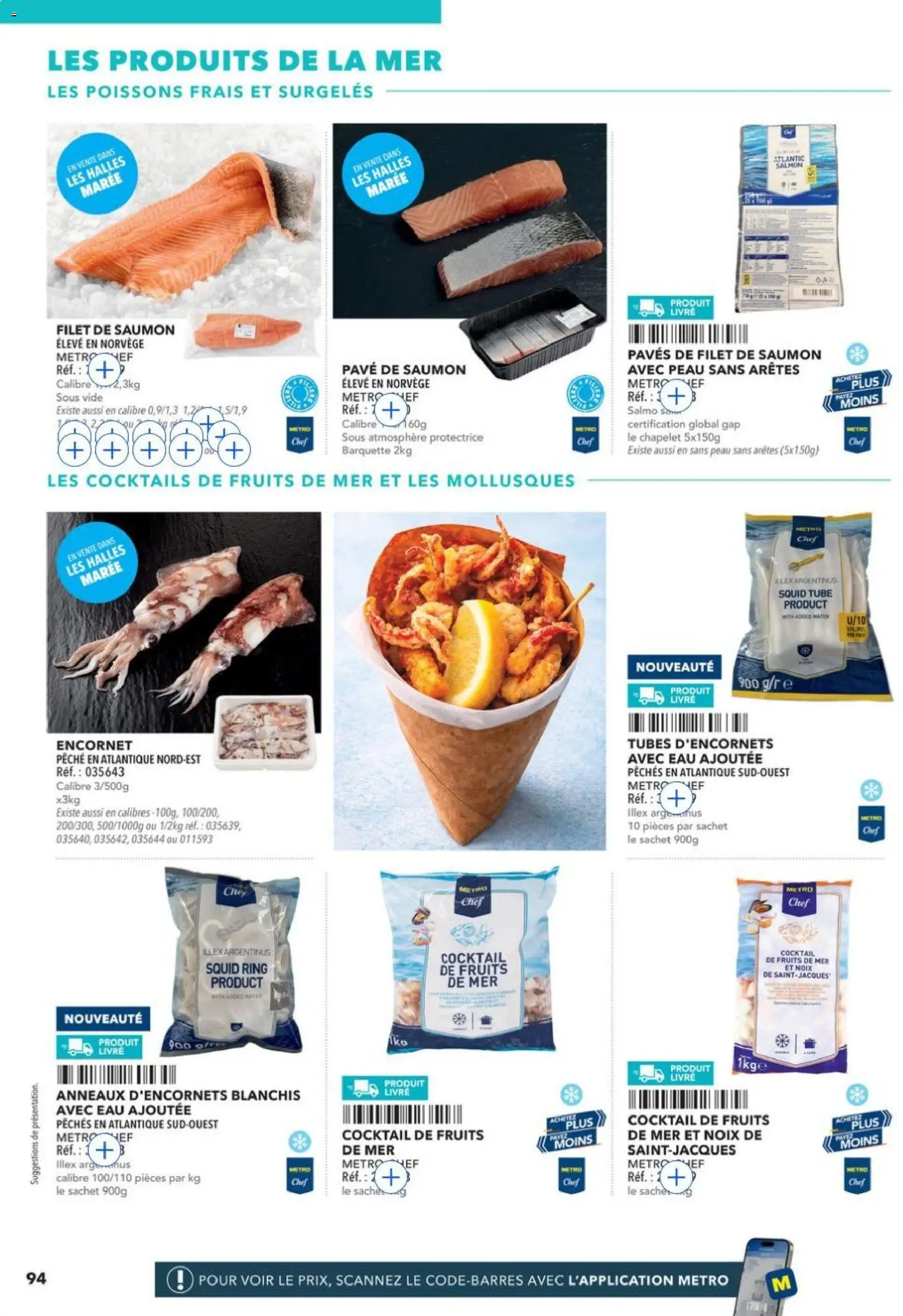 {H1} | Page: 94 | Produits: Fruits de mer, Pavé de saumon, Filet de saumon, Livre