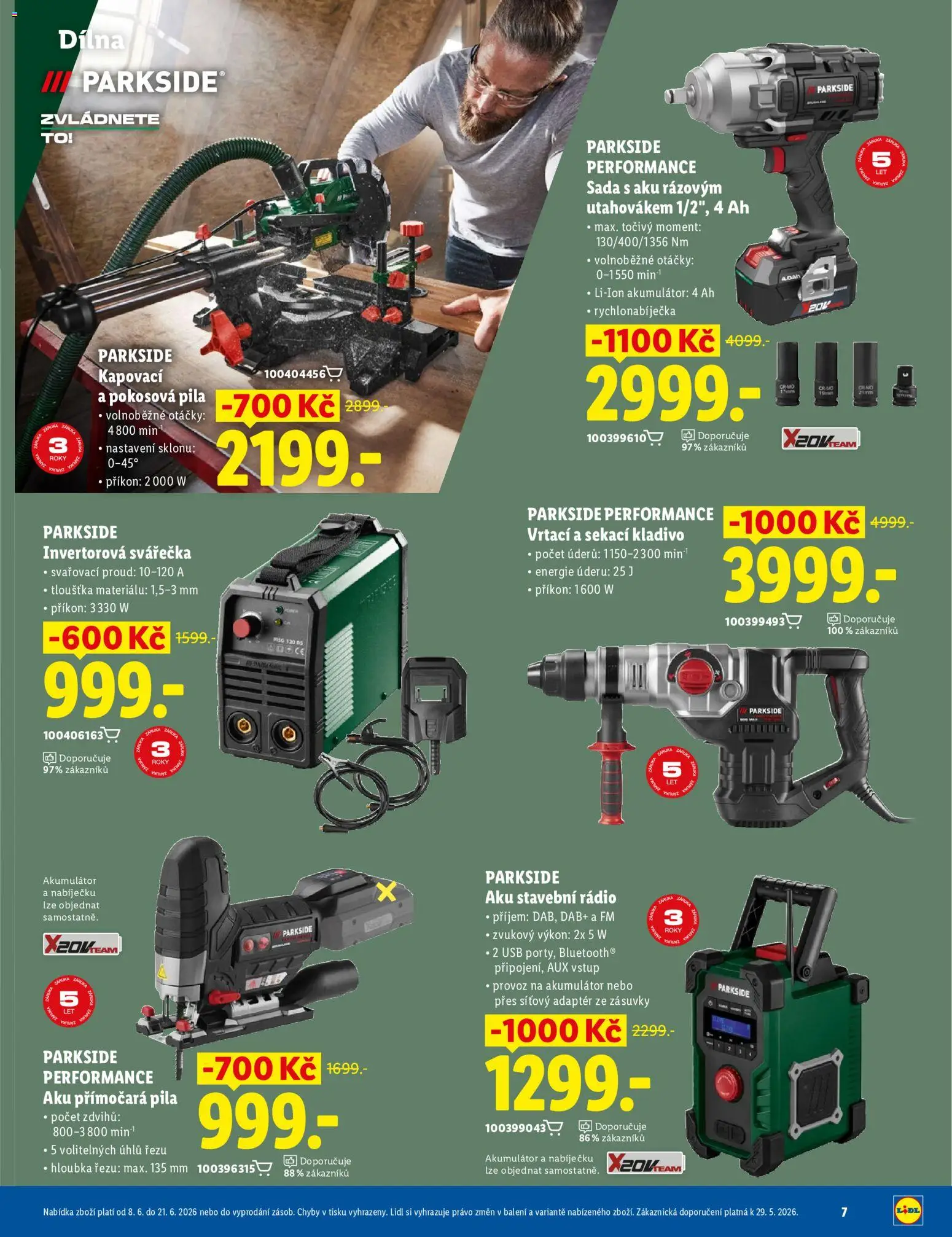 Lidl magazín od 08.06.2026 | Strana: 7 | Produkty: Pokosová pila Parkside, USB, Kladivo, Pila