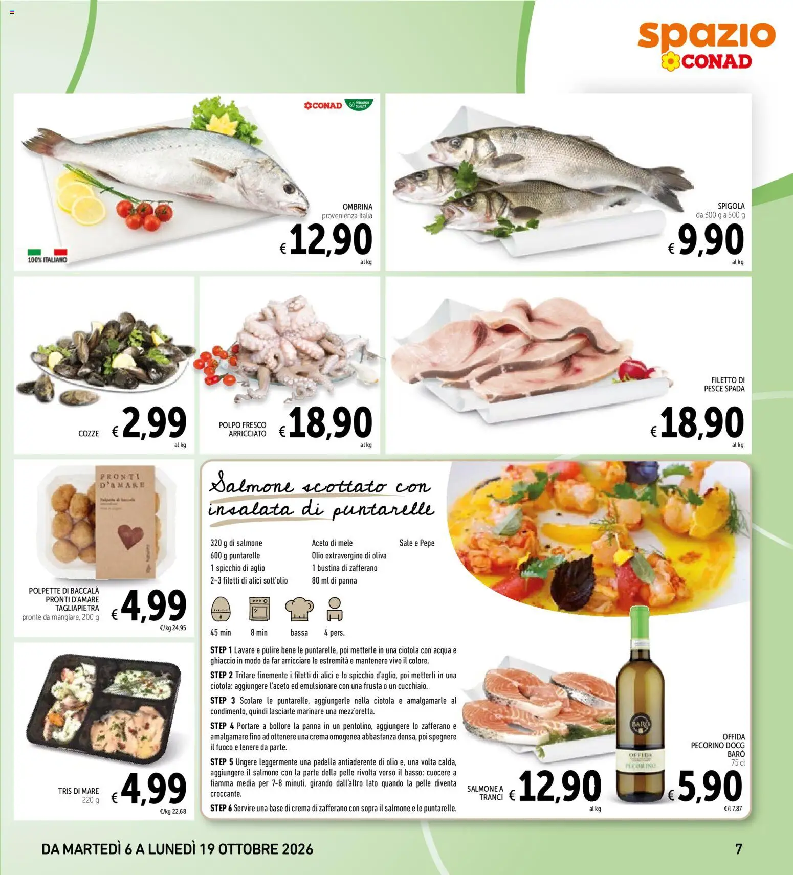 Volantino Spazio Conad del 06/10/2026 | Pagina: 7 | Prodotti: Salmone, Sale, Polpette, Ghiaccio