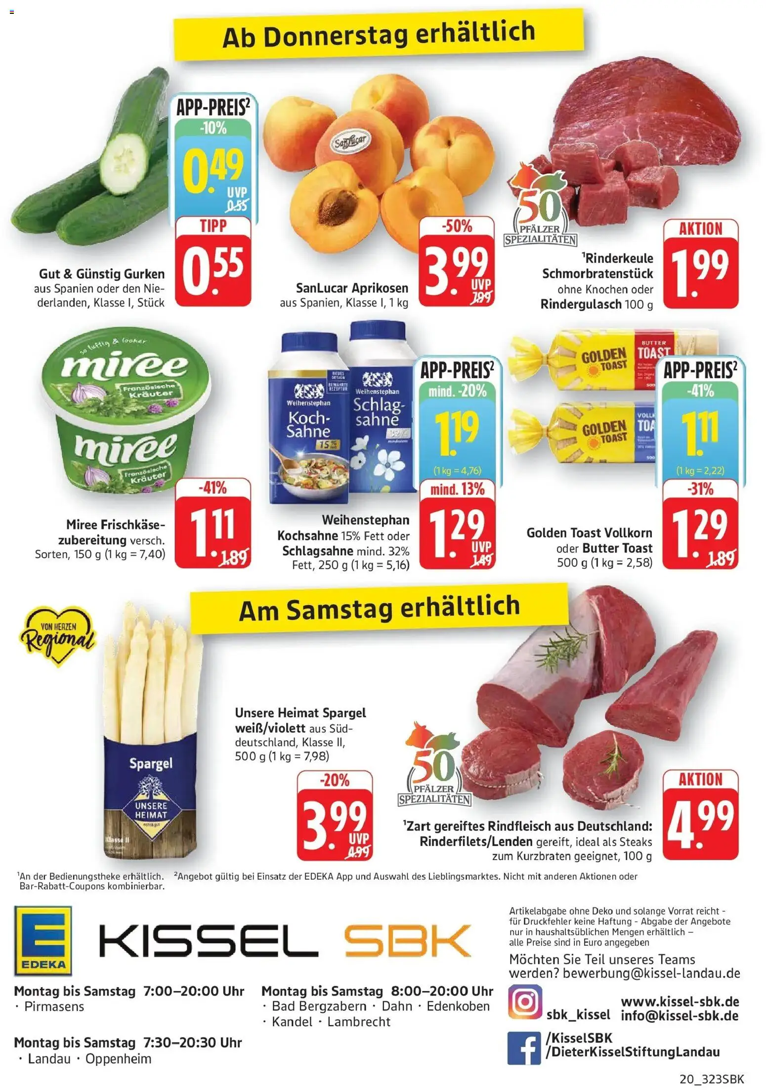 Edeka prospekt Pirmasens – gültig ab 26.05.2026 | Seite: 20 | Produkte: Schlagsahne, Rindfleisch, Sahne, Gurken