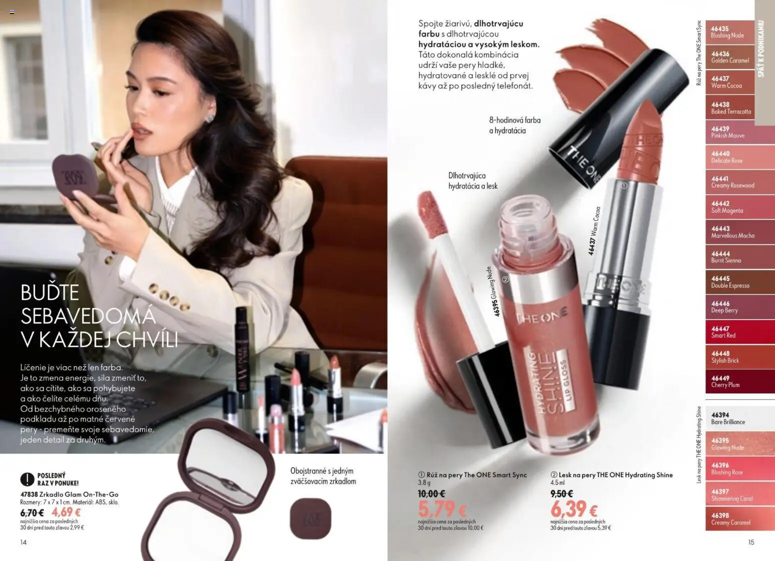 Nové Oriflame akcie – leták je platný od 19.08.2026 | Strana: 8 | Produkty: Zrkadlo, Rúž na pery, Lesk na pery