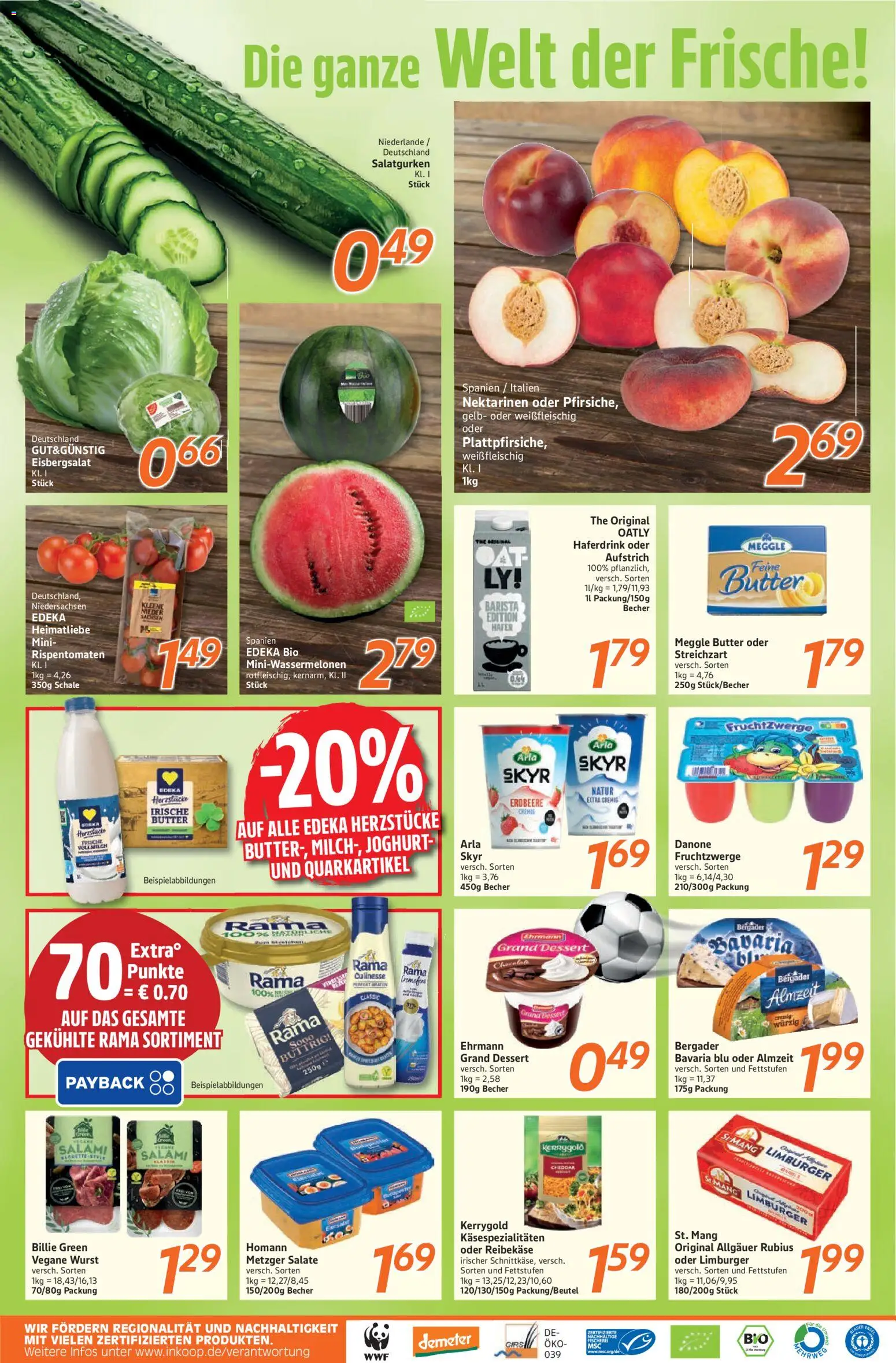 Inkoop Prospekt – gültig ab 15.06.2026 | Seite: 2 | Produkte: Fruchtzwerge, Skyr, Reibekase, Meggle butter