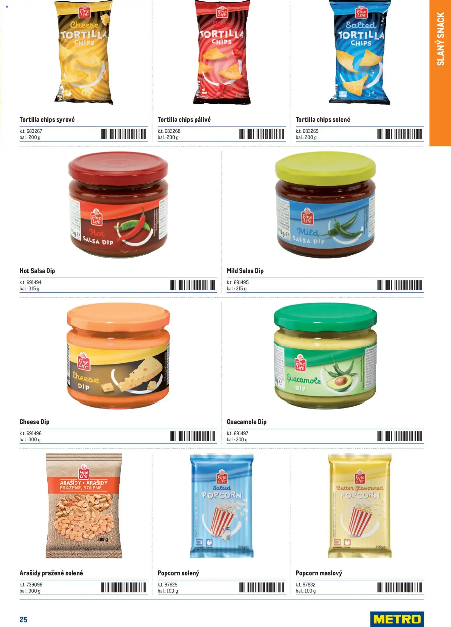 Nové Metro akcie – leták je platný od 05.12.2025 | Strana: 25 | Produkty: Tortilla, Arašidy