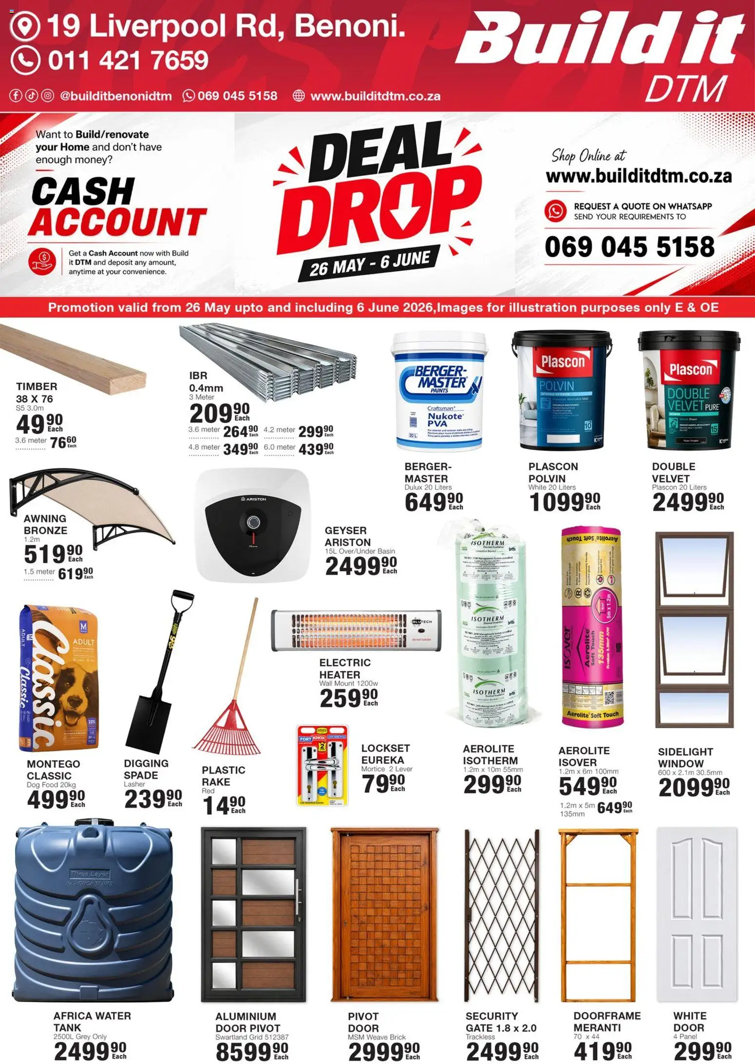 New Build It catalogue – valid from 26.05.2026 | Page: 1 | Products: Tank, Polvin, Basin, Dog food