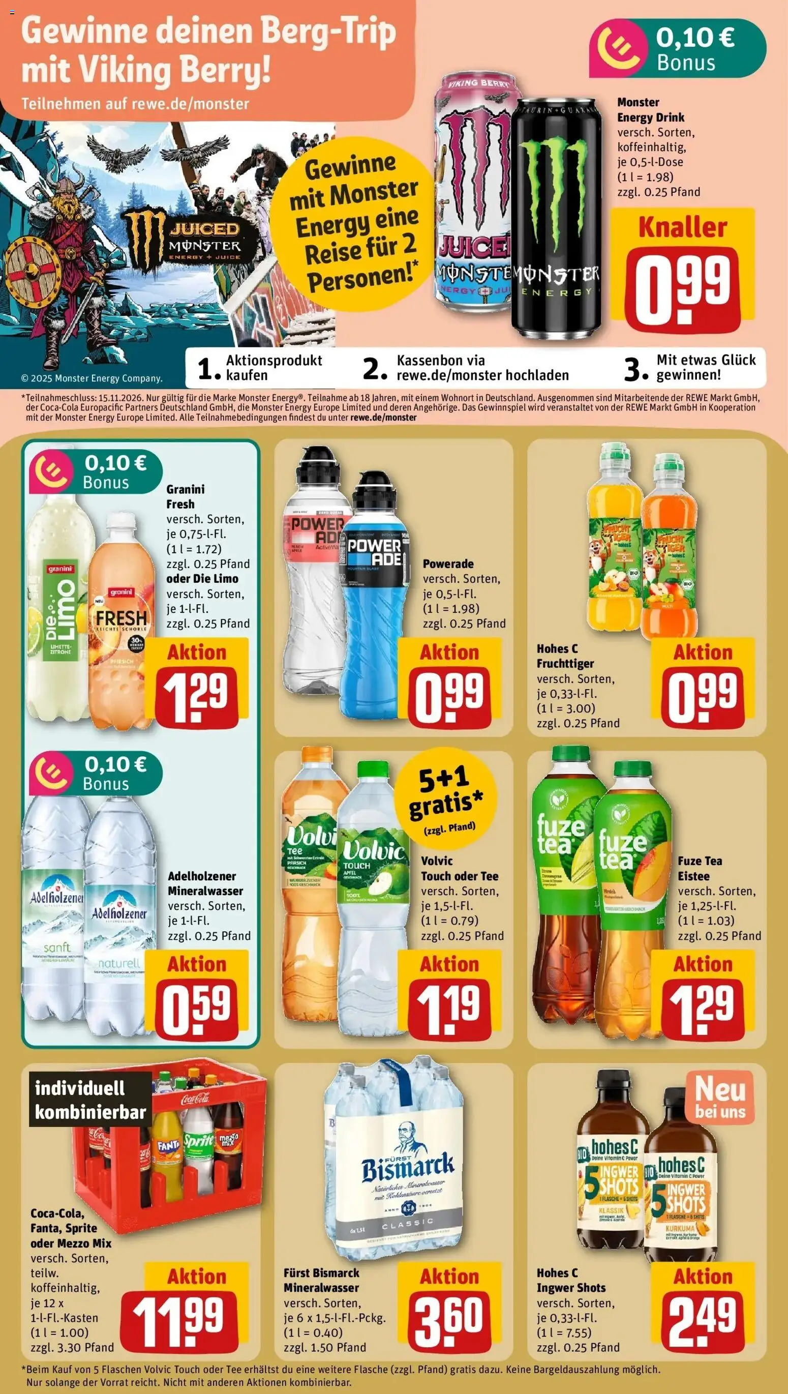 REWE Prospekt ab 26.10.2026 zum Blättern » Angebote | Seite: 18 | Produkte: Sprite, Volvic touch, Pfirsich, Oder mezzo mix