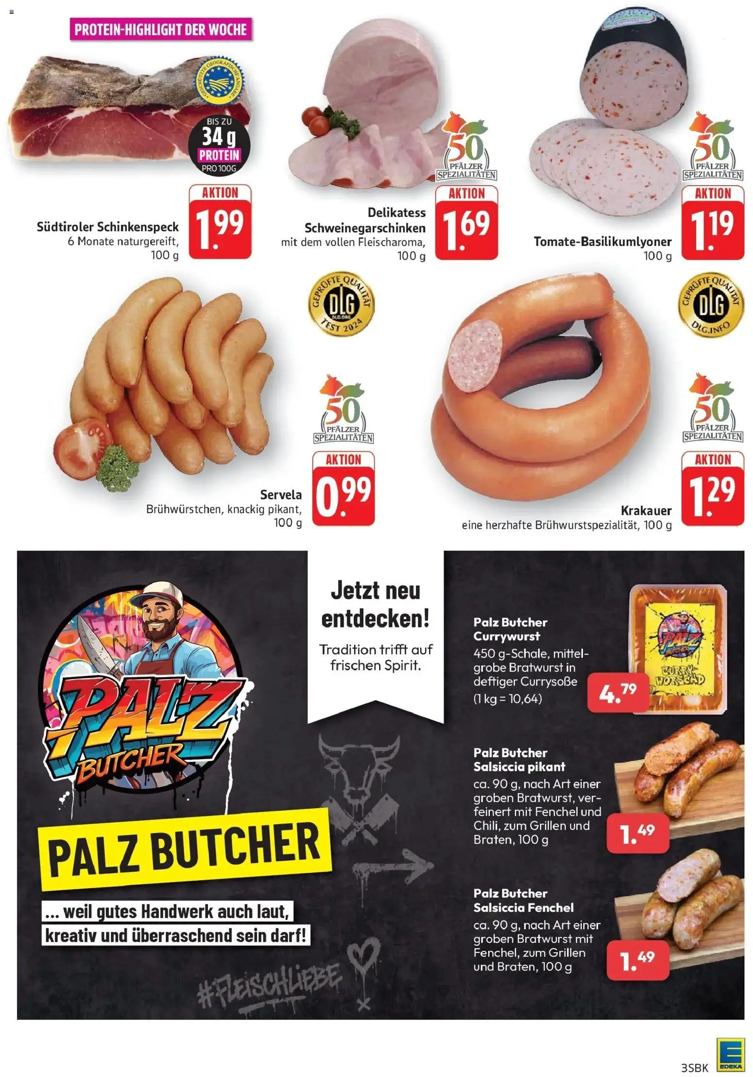 E center Prospekt Bruchsal (ab 24.08.2026) zum Blättern | Seite: 3 | Produkte: Spezialitäten, Bratwurst