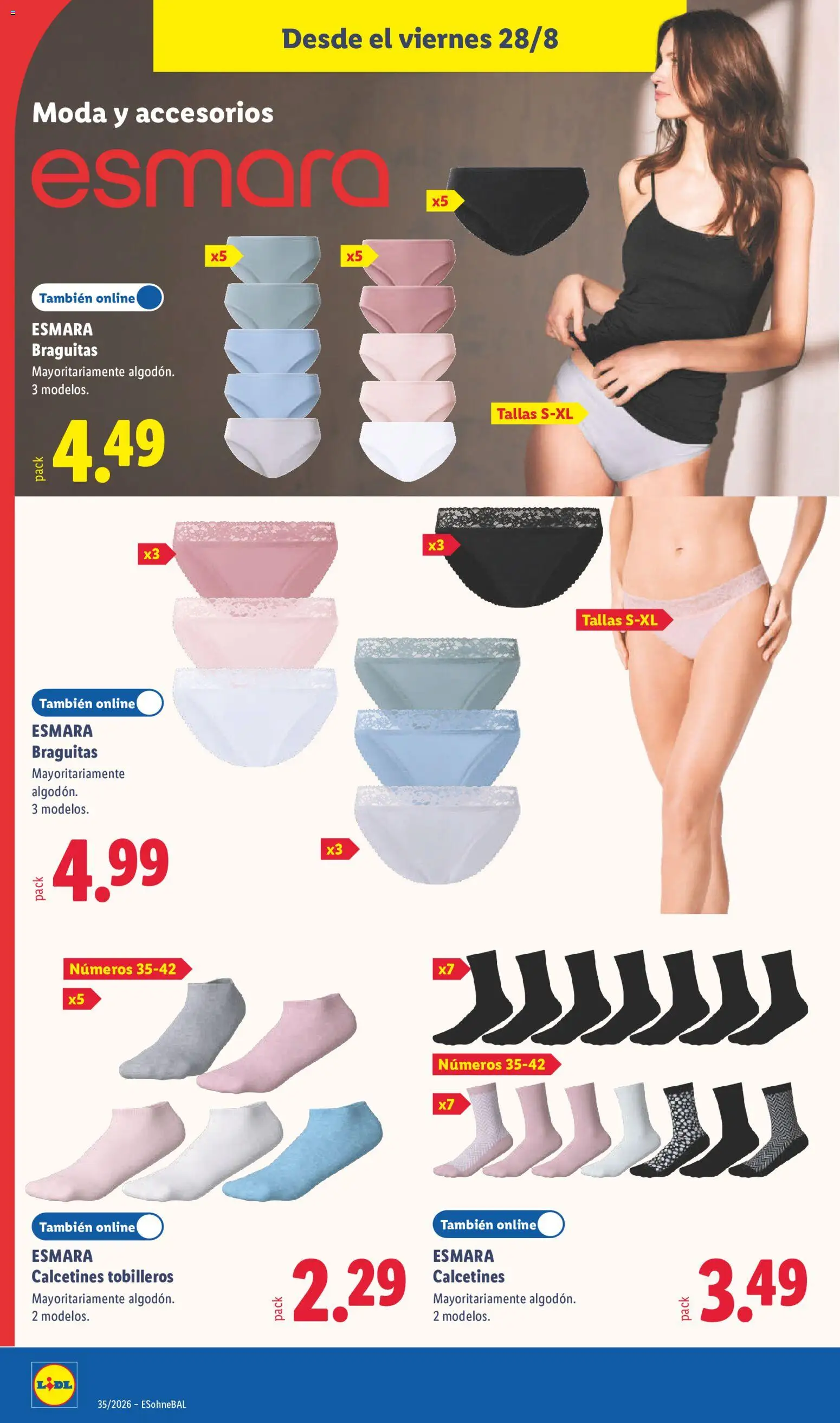Lidl folleto de bazar │ válido desde el 24/08/2026 | Página: 24 | Productos: Calcetines, Algodón