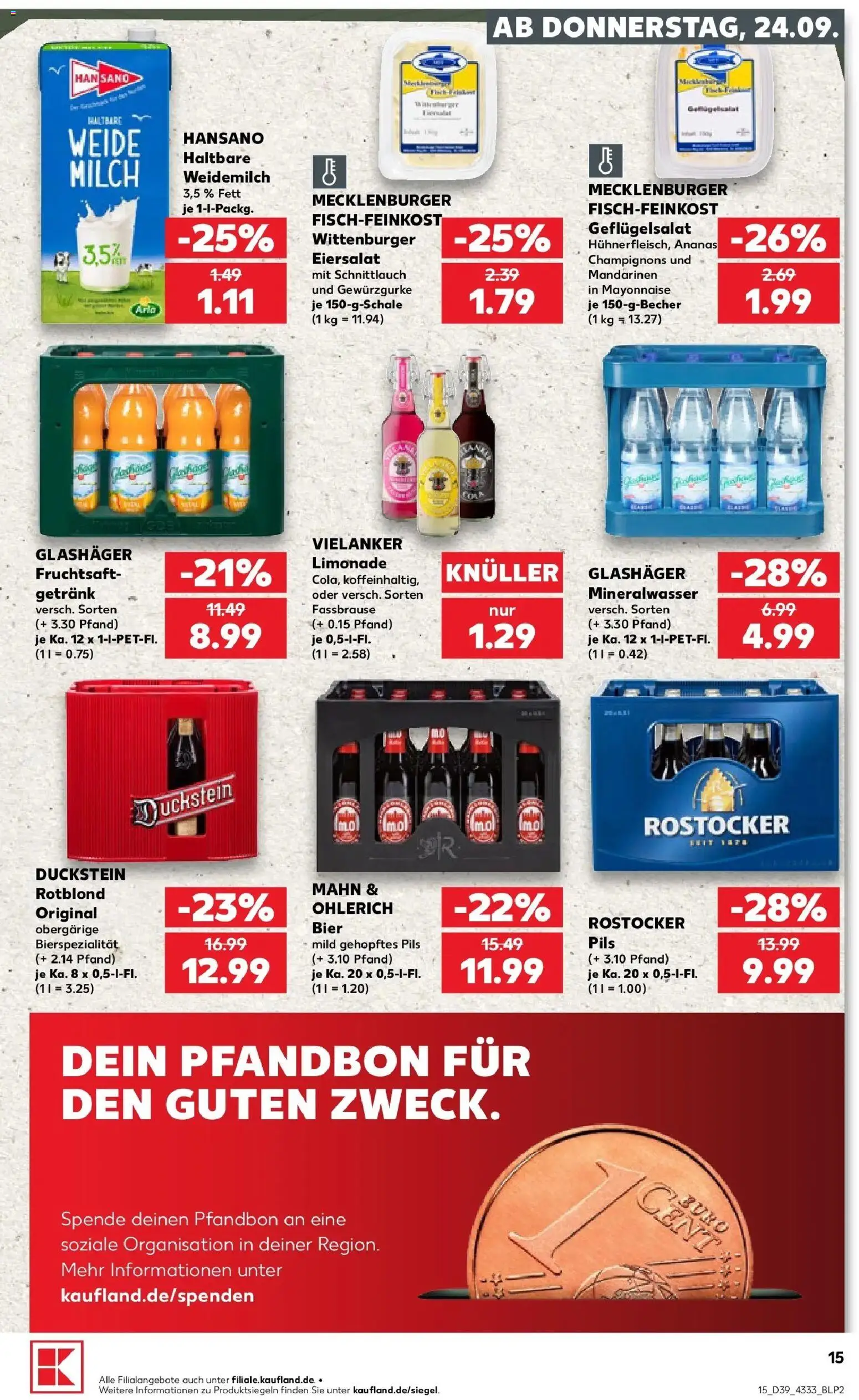 Kaufland Prospekt Greifswald – gültig ab 21.09.2026 | Seite: 18 | Produkte: Pils, Champignons, Fassbrause, Fruchtsaft