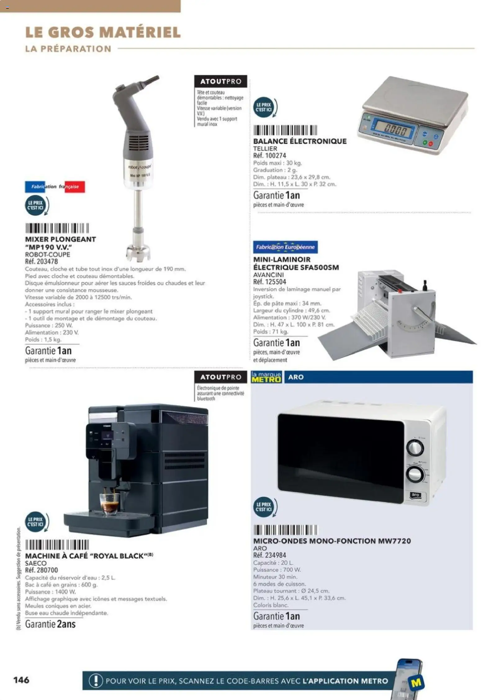 {H1} | Page: 146 | Produits: Plateau tournant, Poids, Machine à café, Café