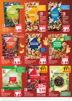 Pogląd oferty "Kaufland gazetka" - ważna od 11.06.2026 | Strona: 47 | Produkty: Chipsy, Orzechy włoskie, Pestki dyni, Rodzynki