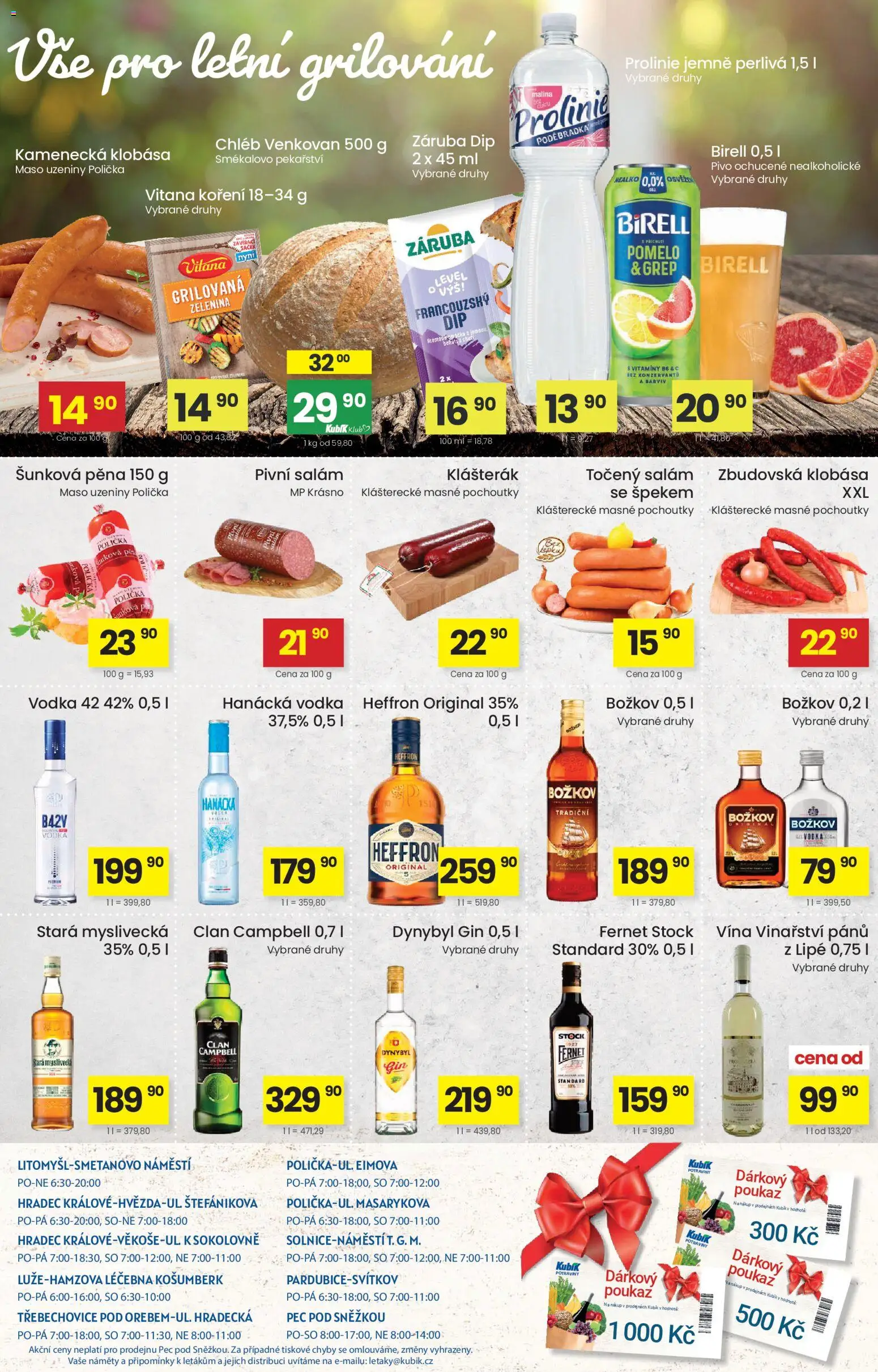 Kubík leták od 04.08.2026 | Strana: 4 | Produkty: Grilování, Hanácká vodka, Uzeniny, Vodka 42