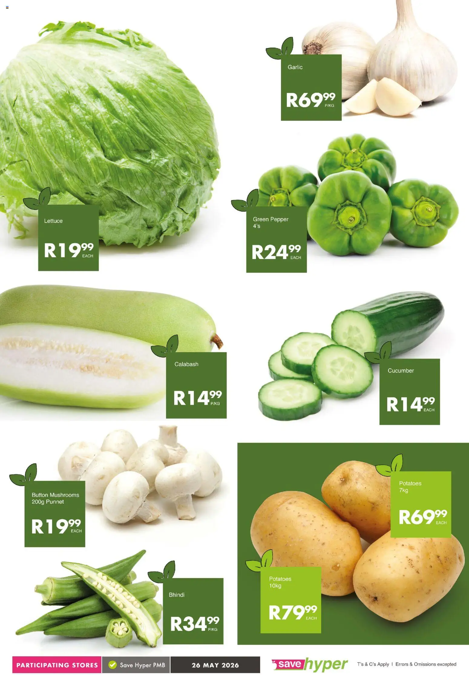 New Save catalogue – valid from 26.05.2026 | Page: 5 | Products: Mushrooms, Potatoes, Pepper, Lettuce