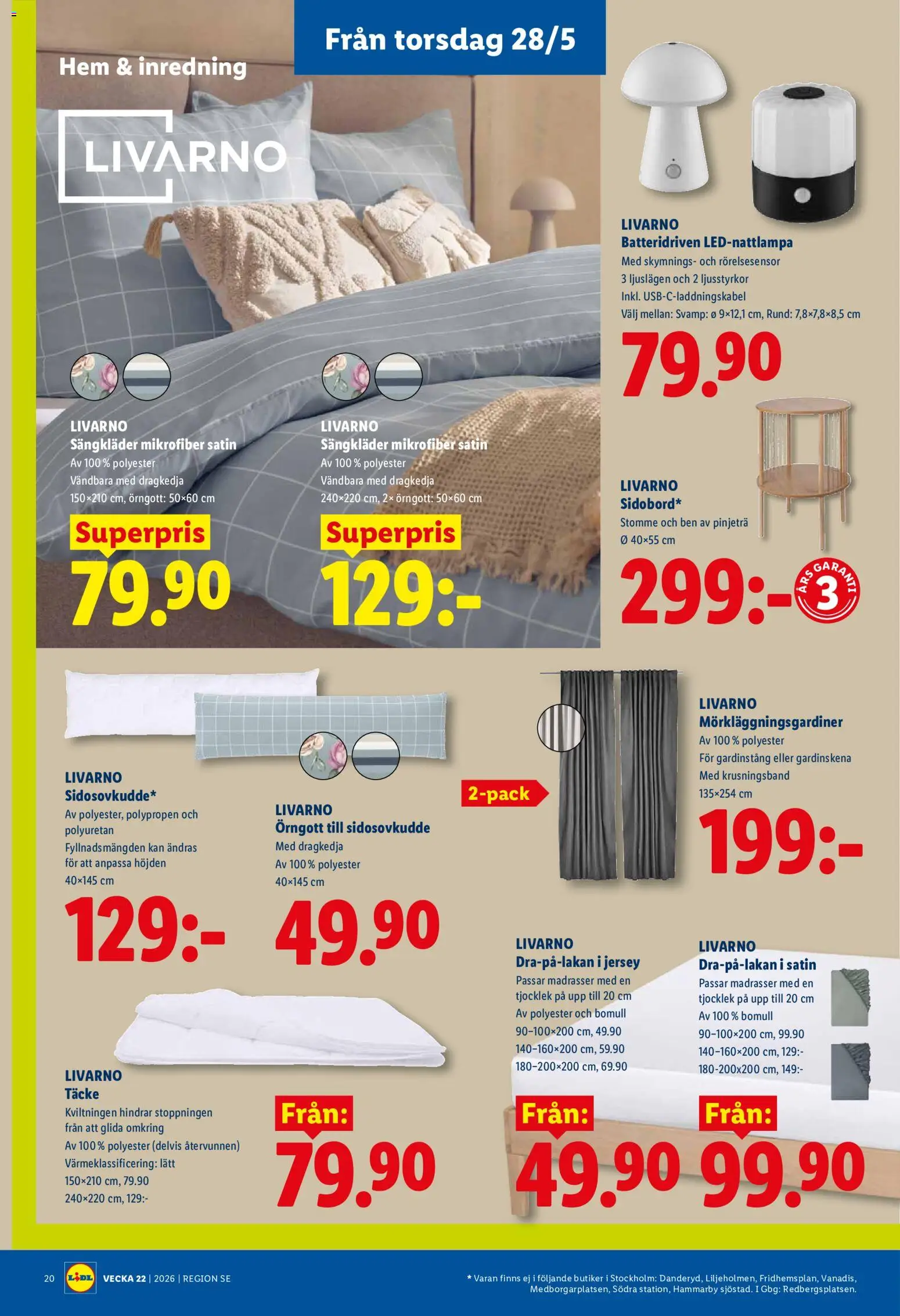 Lidl reklamblad aktuell från 25.05.2026 | Sida: 23 | Produkter: Örngott, Täcke, Svamp, Gardinstång