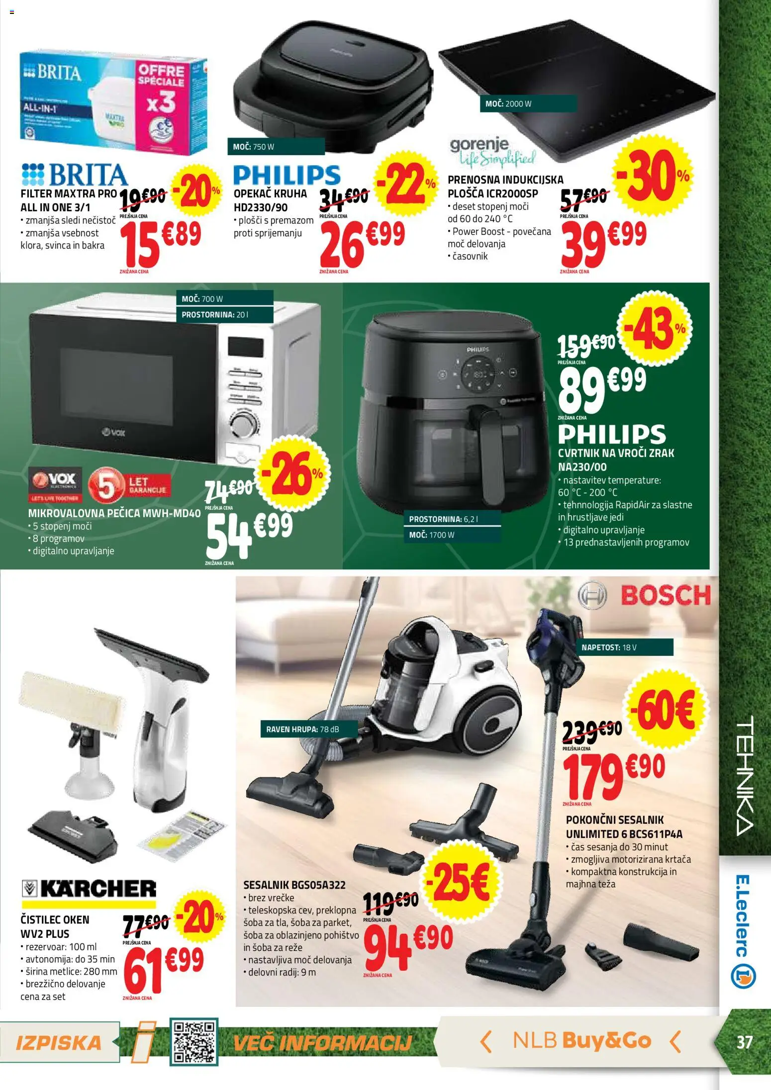 Novi E.leclerc katalog ponudbe – veljaven od 03.06.2026 | Stran: 37 | Izdelki: Pecica, Pohištvo, Krtaca, Sesalnik