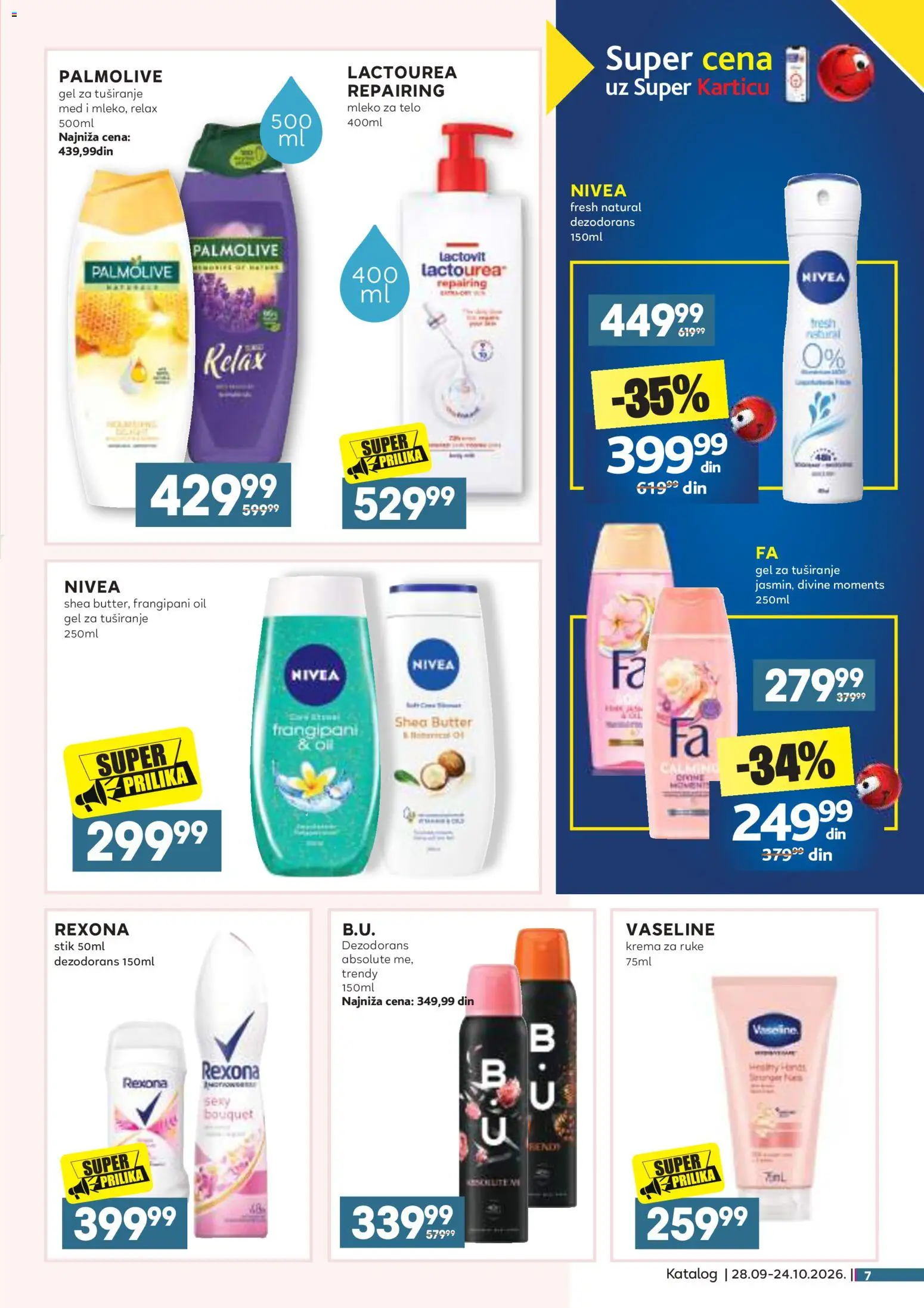 Roda katalog - važi od 28.09.2026 | Strana: 7 | Proizvode: Palmolive, Nivea, Krema za ruke, Dezodorans