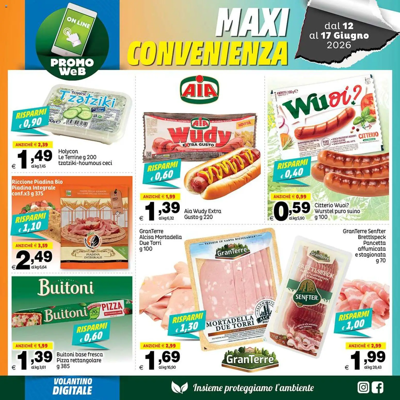 Volantino Elite Supermercati del 12.06.2026 | Pagina: 3 | Prodotti: Pancetta, Ceci, Suino, Piadina
