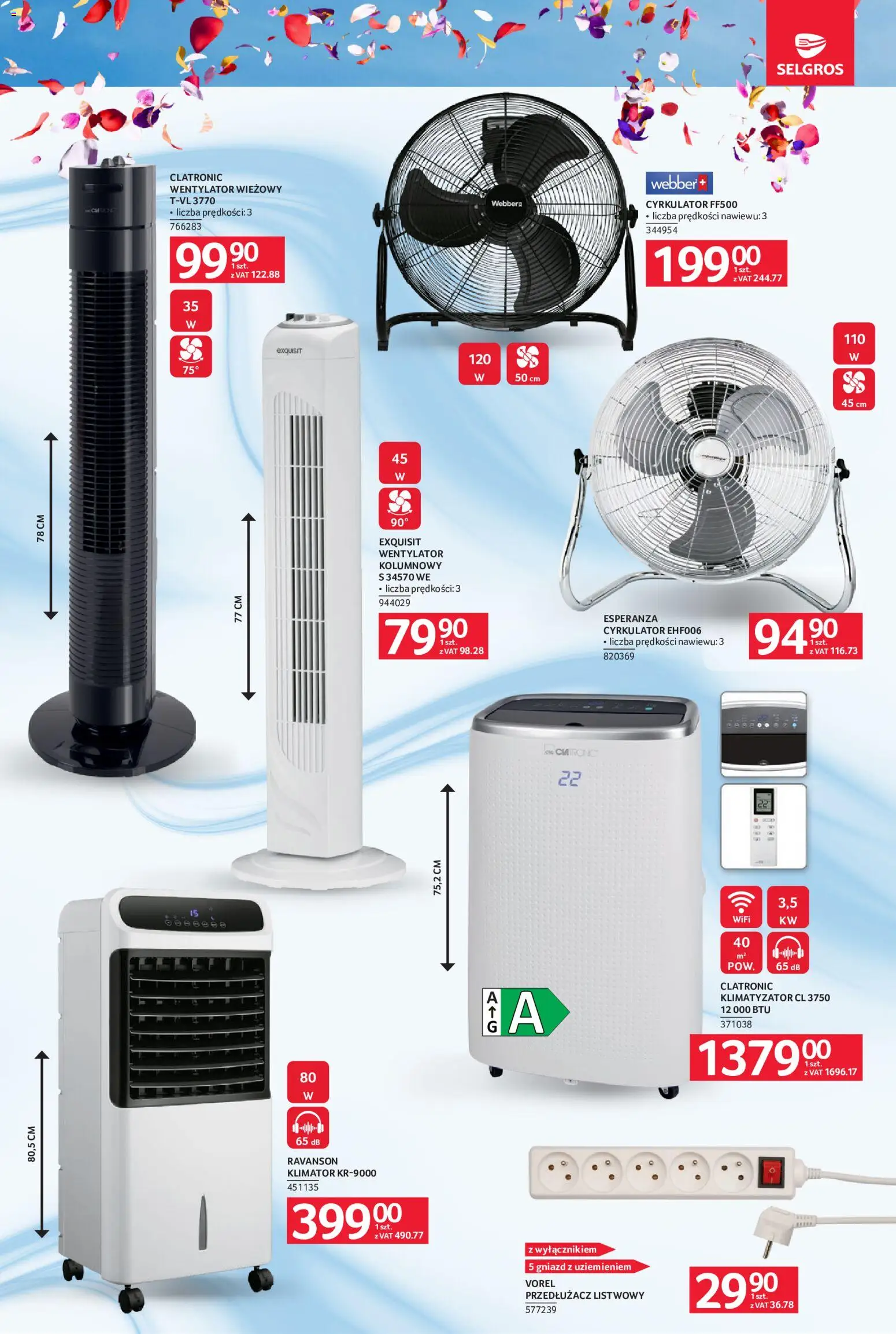 Selgros cash&carry gazetka - Wentylatory od 21.05.2026 | Strona: 2 | Produkty: Wentylator, Przedłużacz, Klimatyzator