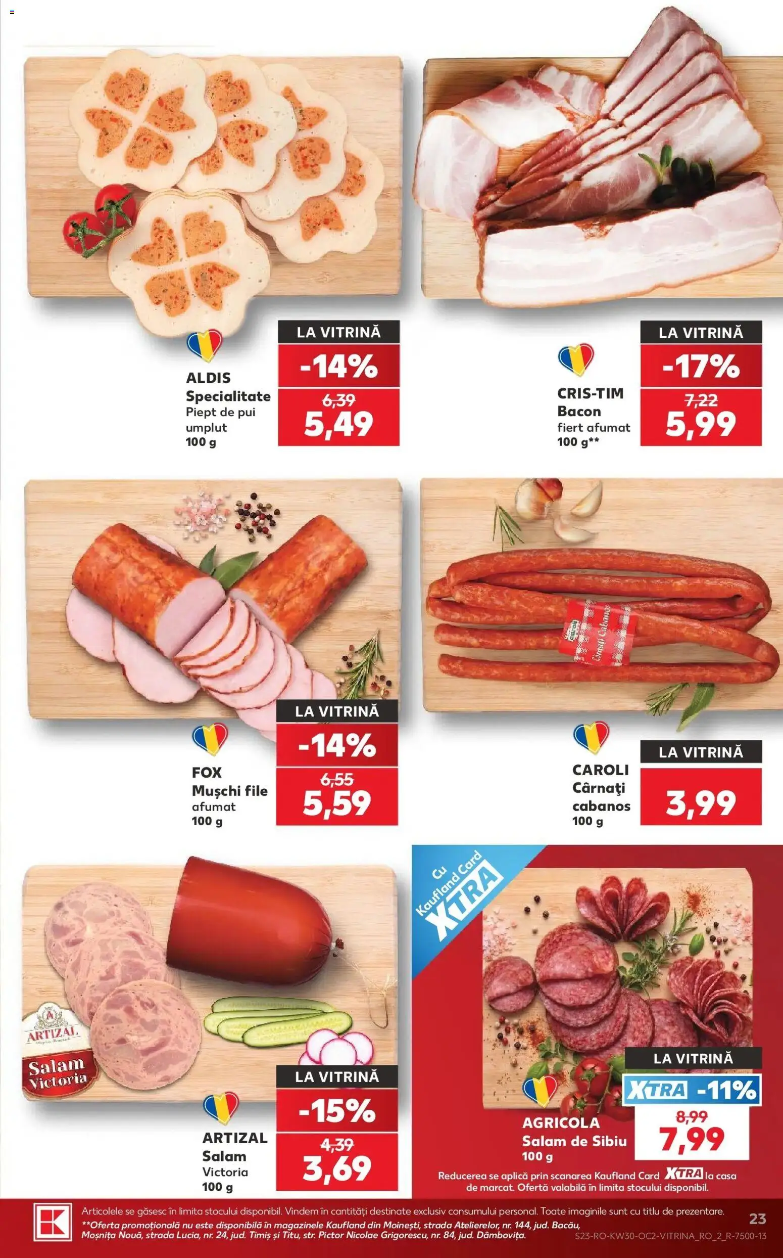 Noul catalog Kaufland – valabil de la 22.07.2026 | Pagină: 23 | Produse: Pui, Vitrină, Salam, Cârnați