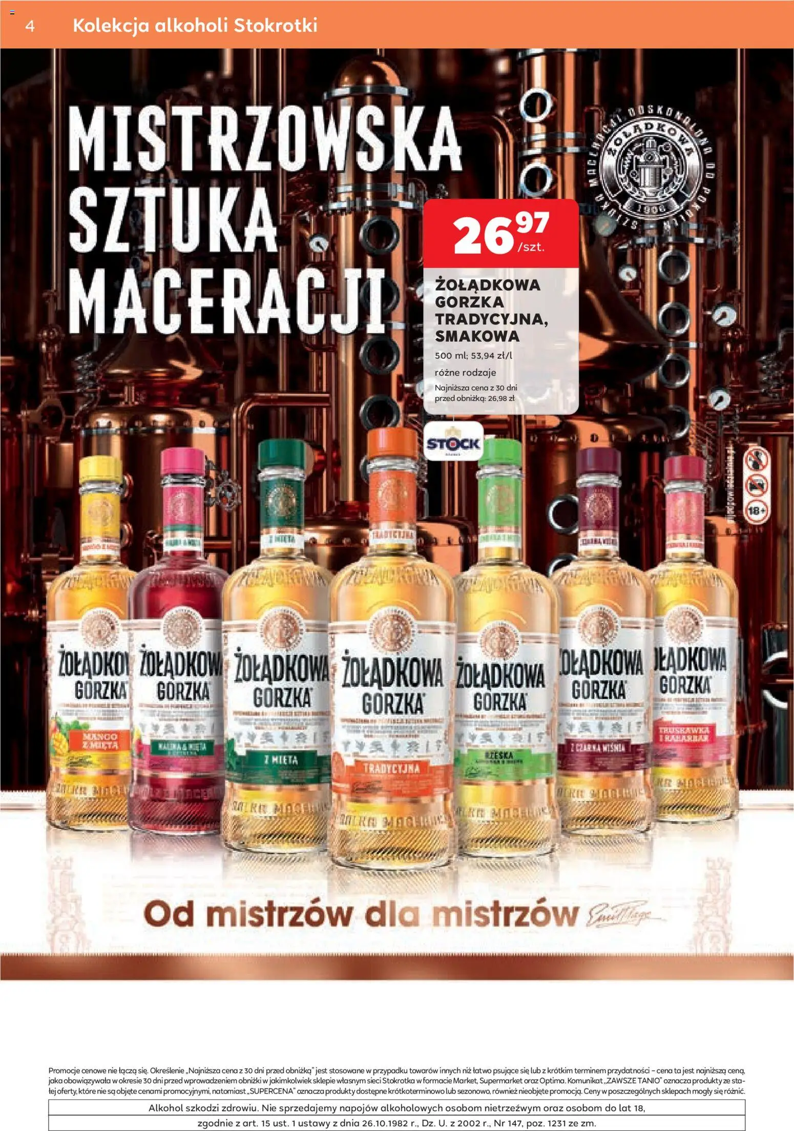 Stokrotka gazetka - Oferta alkoholowa od 29.10.2026 | Strona: 4 | Produkty: Stokrotka, Mięta, Alkohol