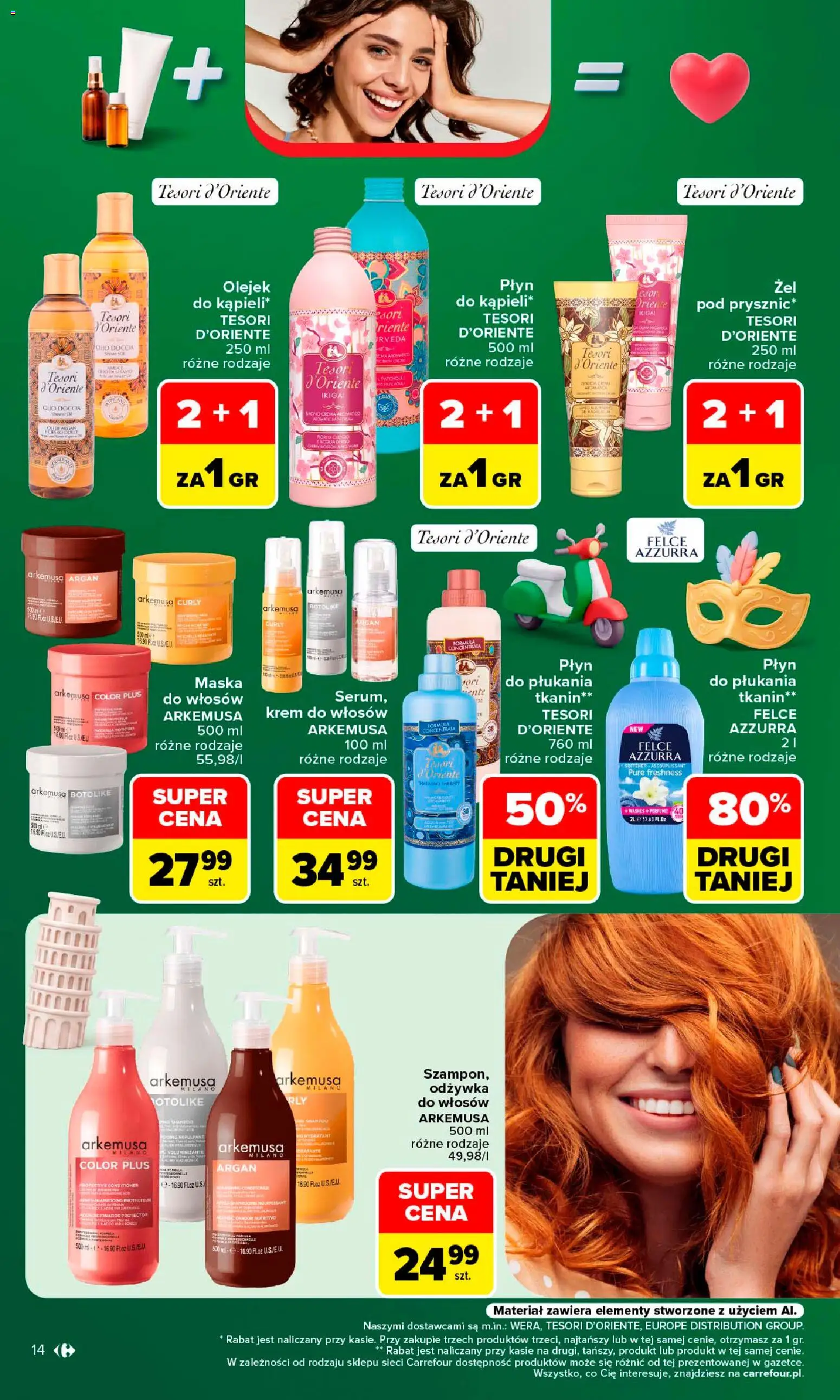 Carrefour gazetka - Kuchnia wloska od 10.08.2026 | Strona: 14 | Produkty: Tesori d'oriente, Odżywka do włosów, Maska, Krem