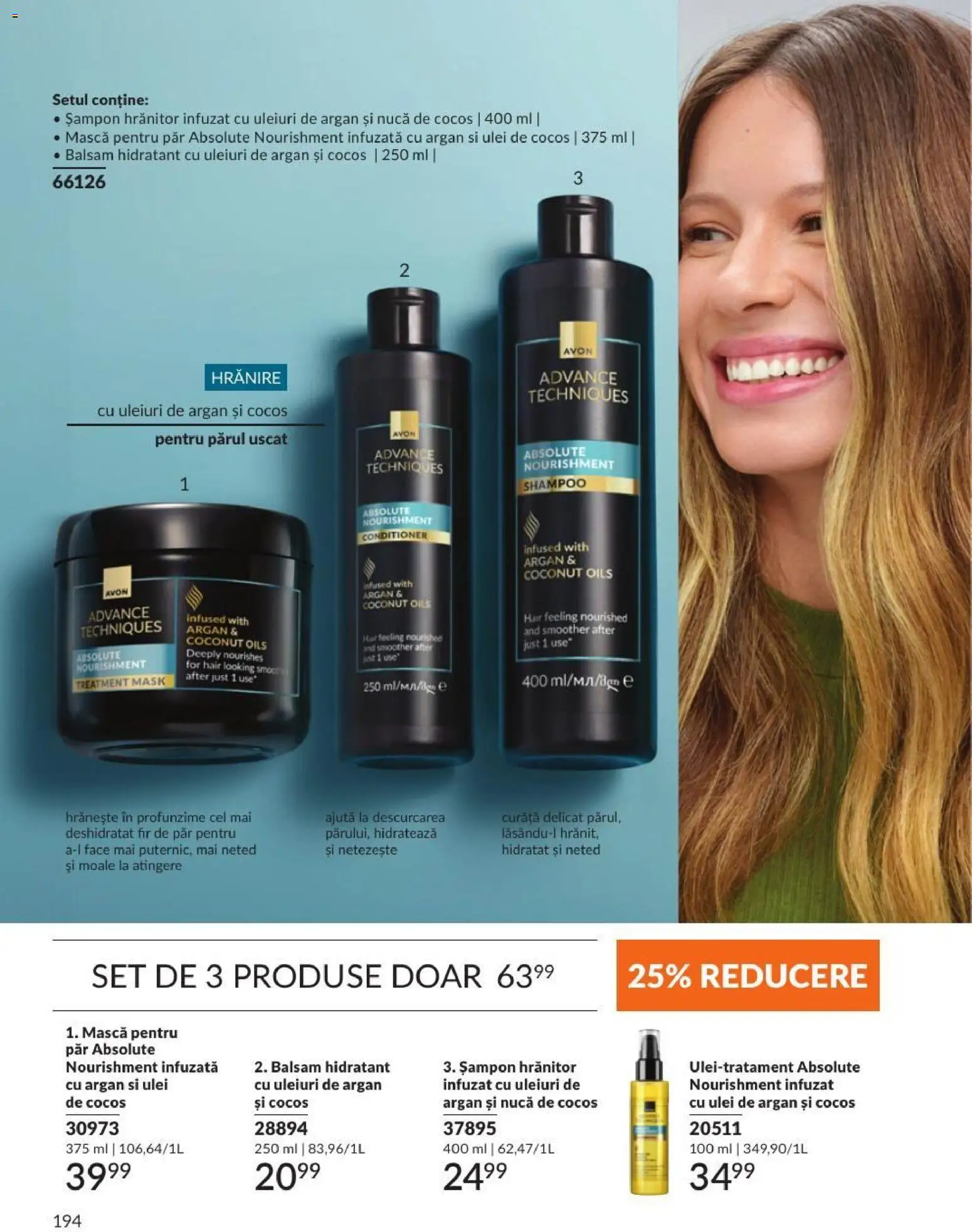 Noul catalog Avon – valabil de la 01.09.2026 | Pagină: 194 | Produse: Ulei de cocos, Șampon, Balsam, Ulei