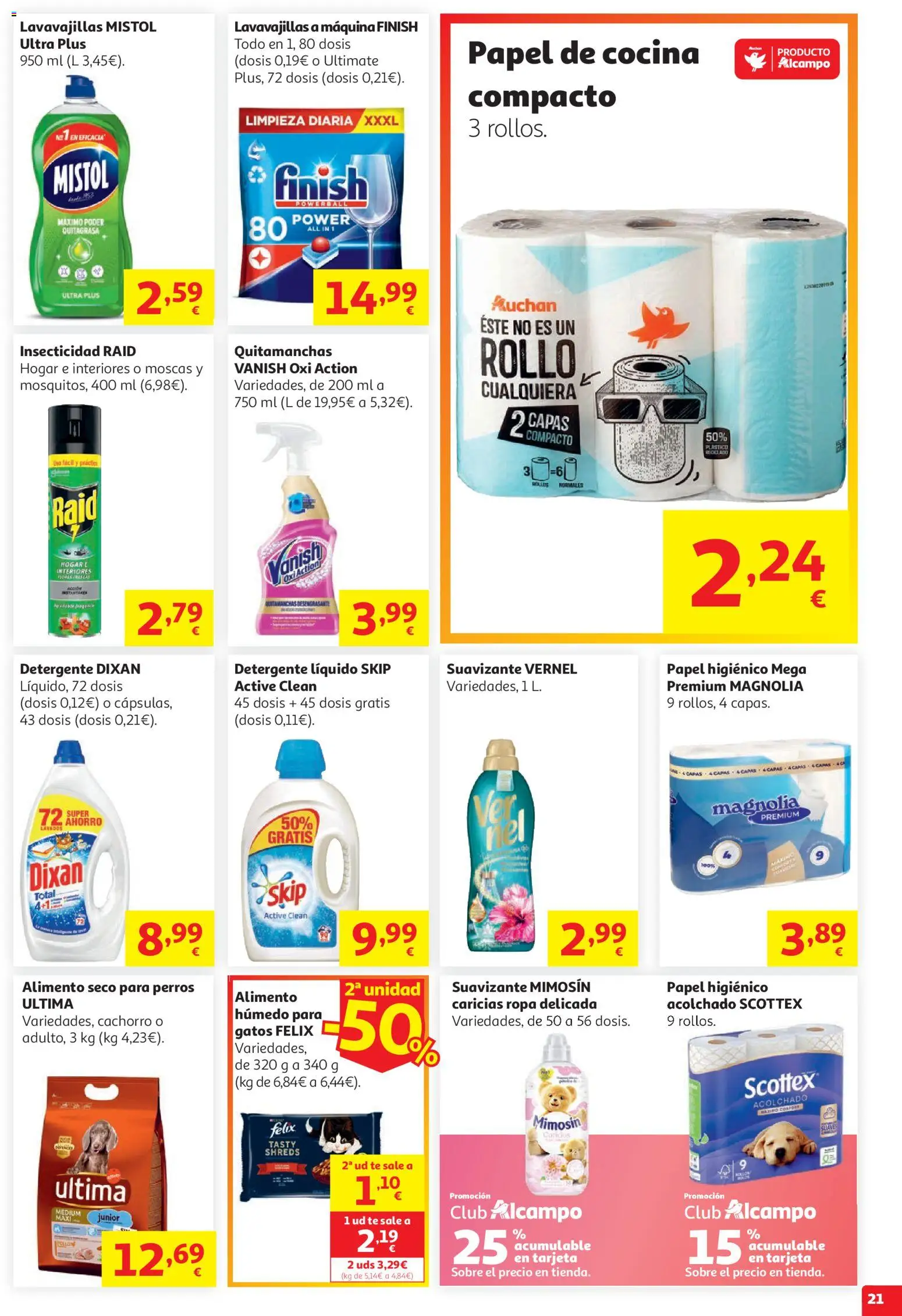 Alcampo HG Nacional Aldaia │ válido desde el 19.05.2026 | Página: 21 | Productos: Detergente, Ropa, Detergente líquido, Suavizante