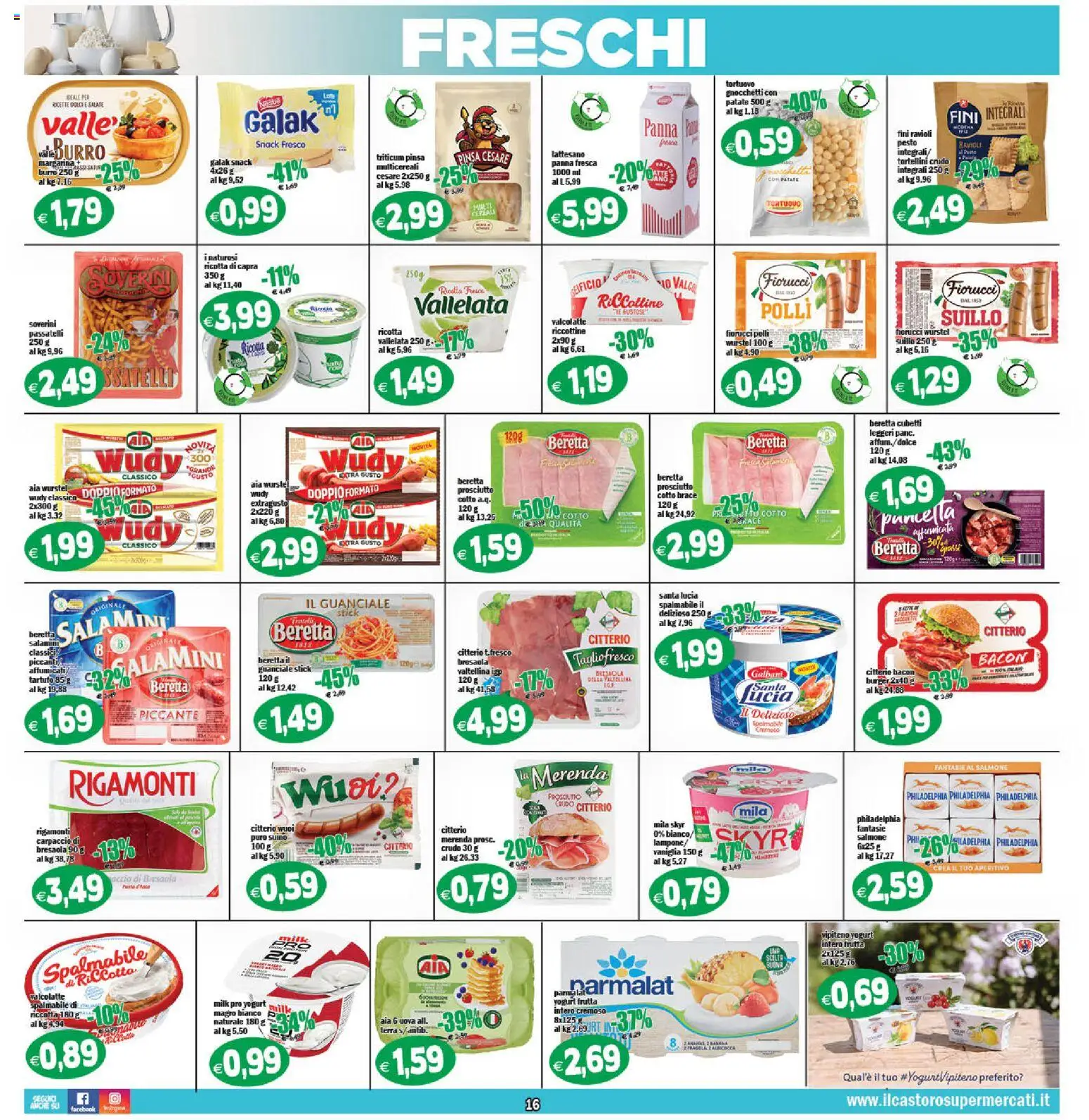 Volantino Il Castoro del 14/10/2026 | Pagina: 16 | Prodotti: Patate, Pesto, Polli, Guanciale