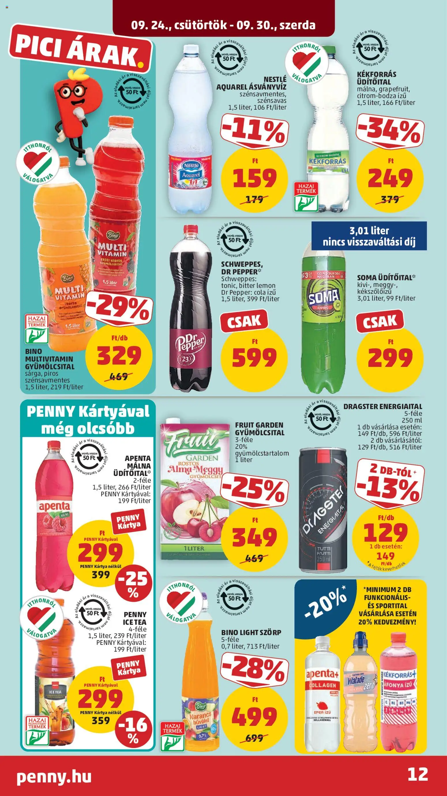 PENNY akciós ujság - amely érvényes a következő dátumtól: 2026.09.24. | Oldal: 16 | Termékek: Áfonya, Nestlé, Meggy, Energy drink