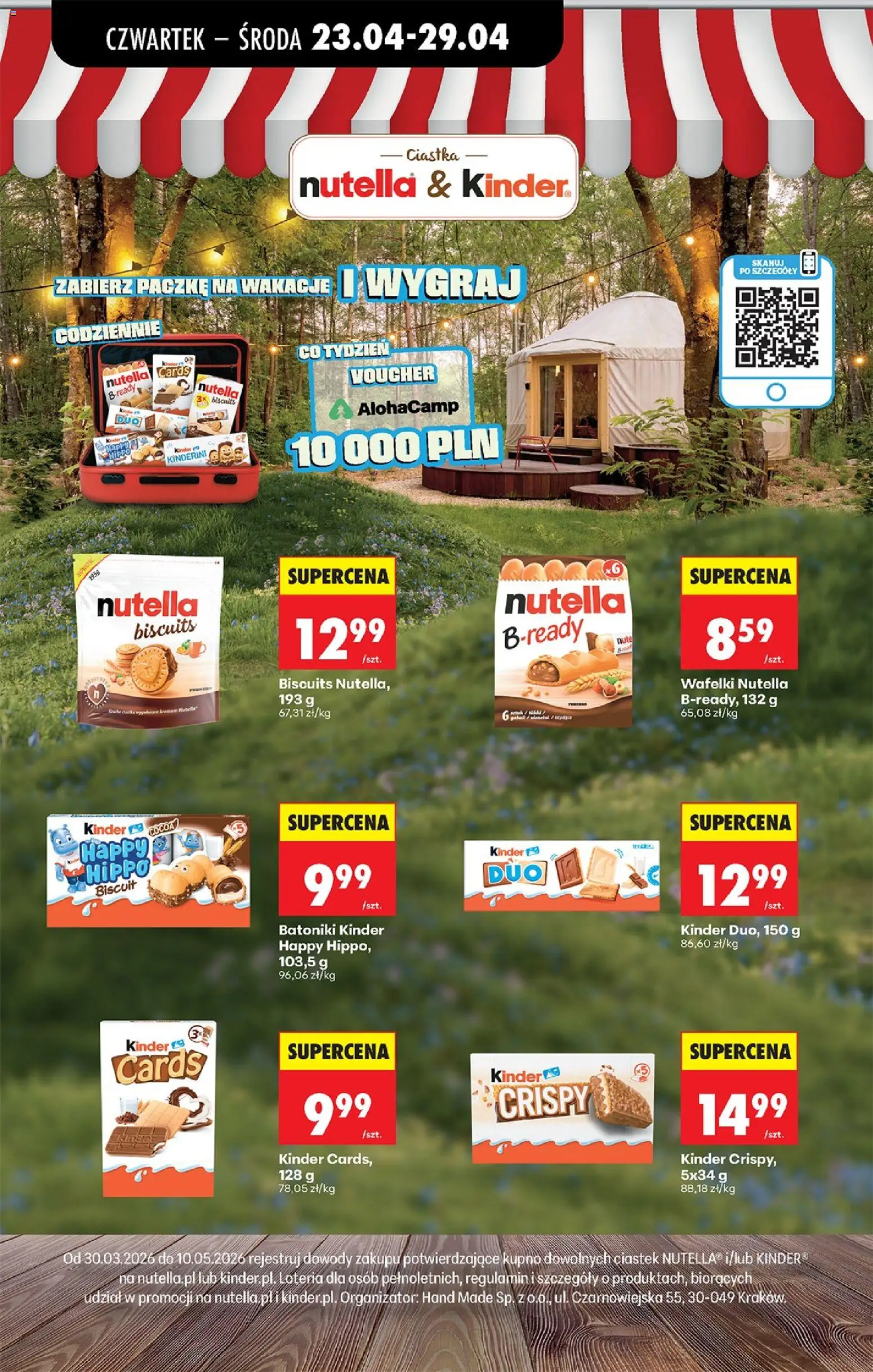 Biedronka gazetka od czwartku od 23.04.2026 | Strona: 70 | Produkty: Nutella biscuits, Nutella, Wafelki, Ciastka