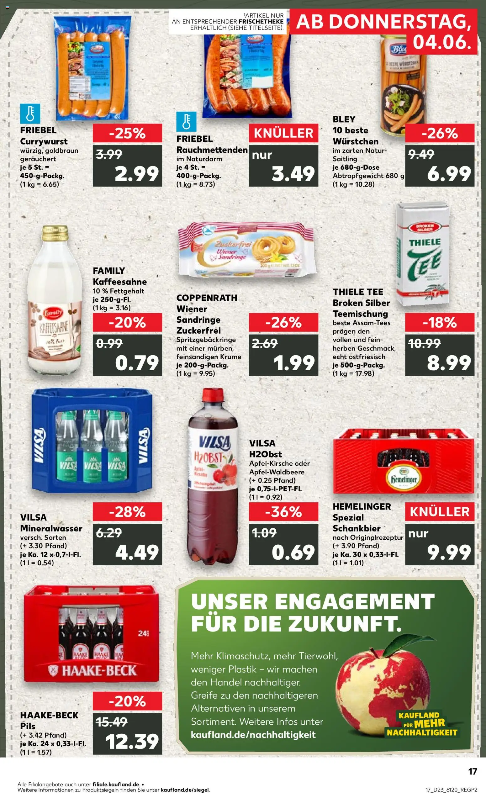 Kaufland Prospekt Bremen – gültig ab 04.06.2026 | Seite: 17 | Produkte: Pils, Mineralwasser, Tee