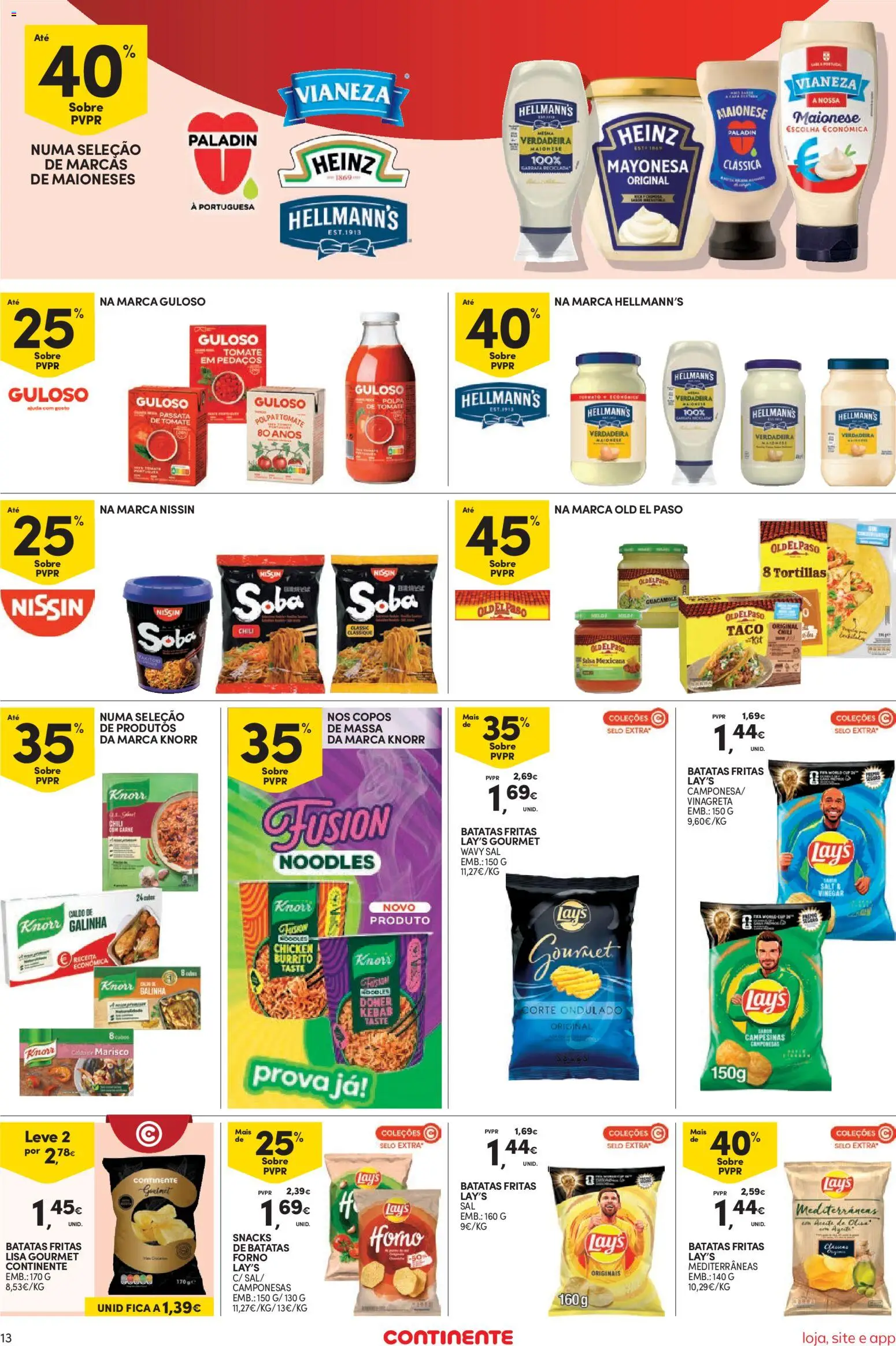 Continente Semanal Continente Bom Dia │ válido de 21/07/2026 | Página: 13 | Produtos: Copos, Knorr, Carne, Tomate