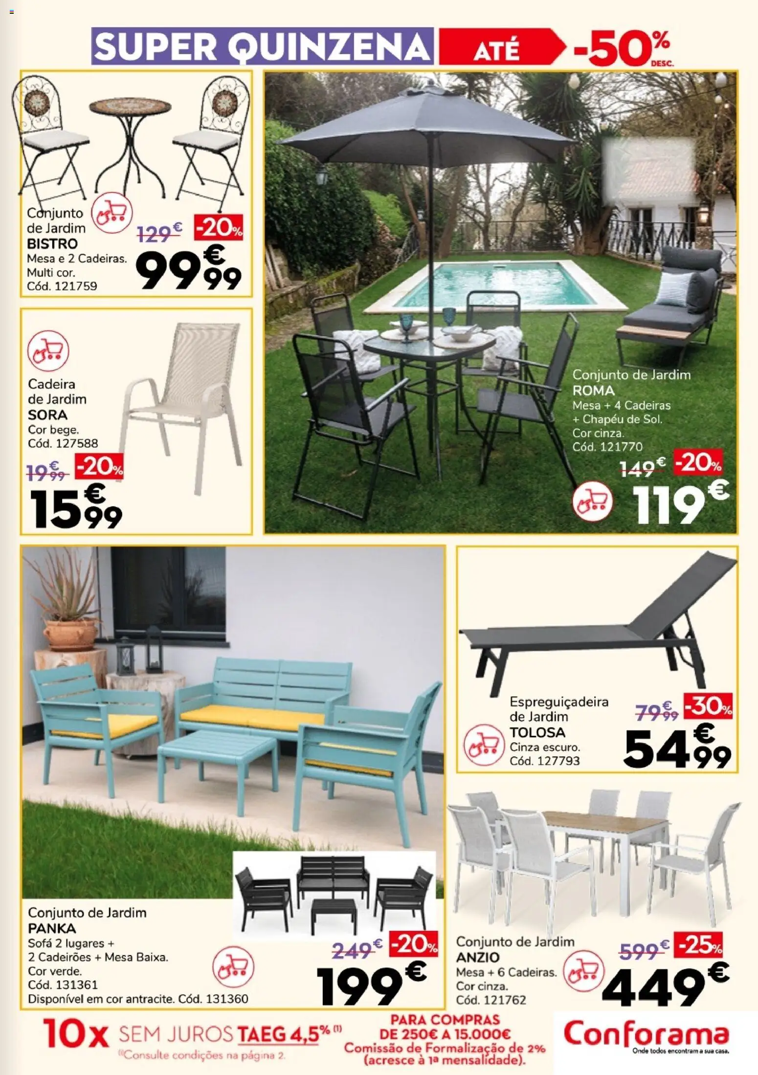 Conforama Super Quinzena │ válido de 13/08/2026 | Página: 7 | Produtos: Cadeiras, Espreguiçadeira, Mesa, Cadeira
