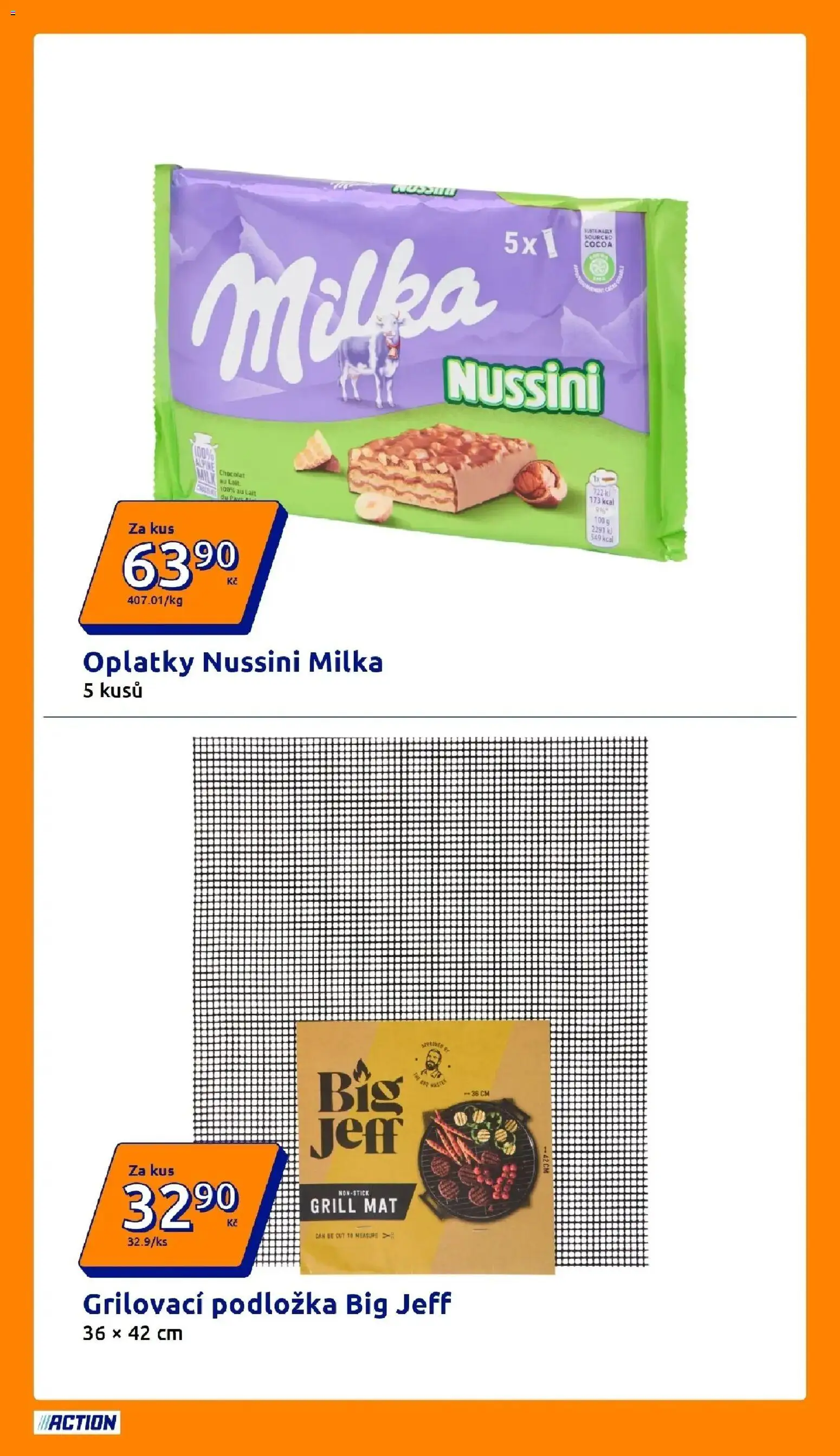 Action aktuální leták od 15.07.2026 | Strana: 10 | Produkty: Milka, Grilovací podložka, Oplatky
