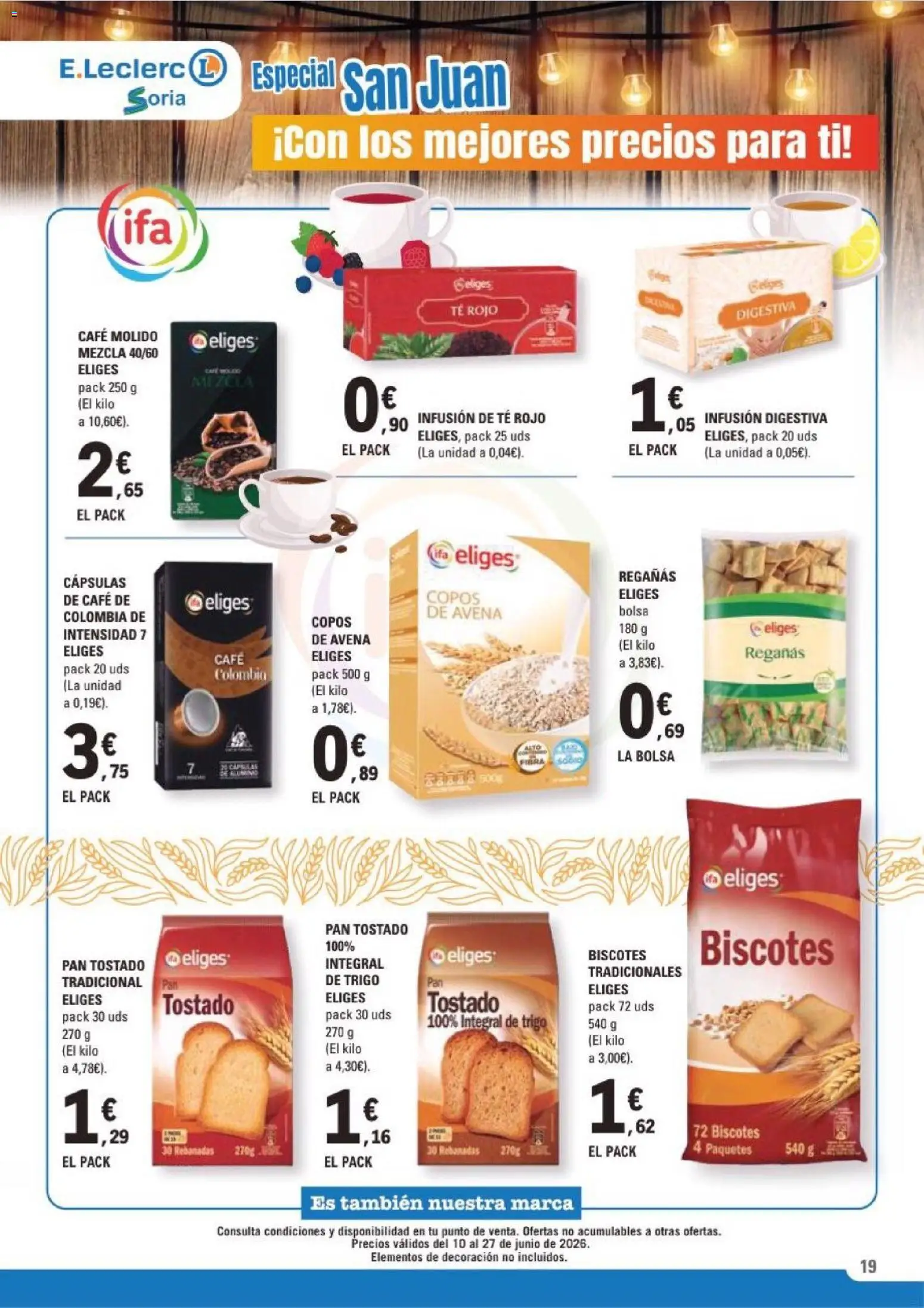 E.Leclerc Soria │ válido desde el 10.06.2026 | Página: 19 | Productos: Café, Café molido, Té, Copos