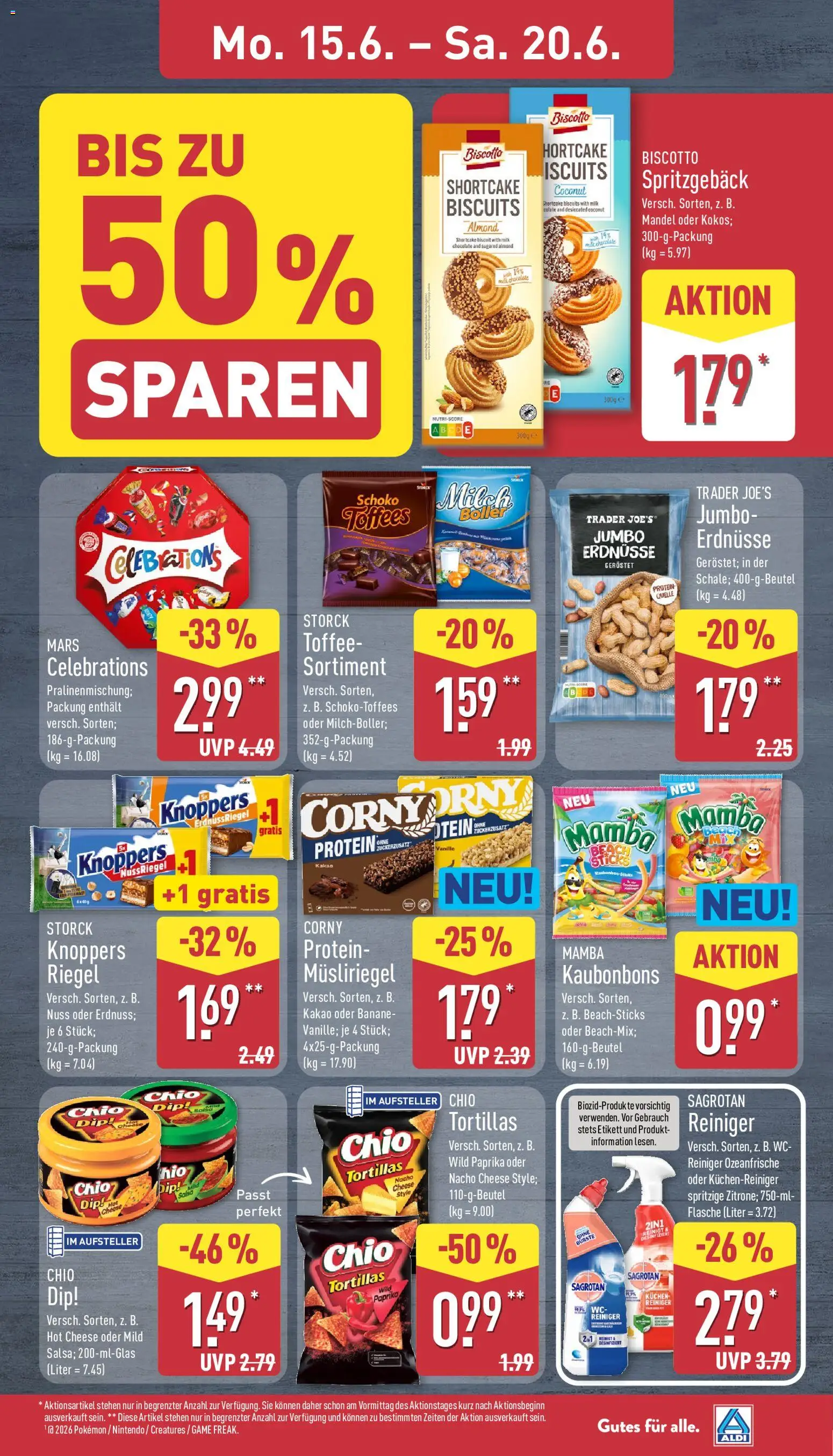 Aldi Prospekt – gültig ab 15.06.2026 | Seite: 11 | Produkte: Erdnüsse, Celebrations, Mars, Paprika