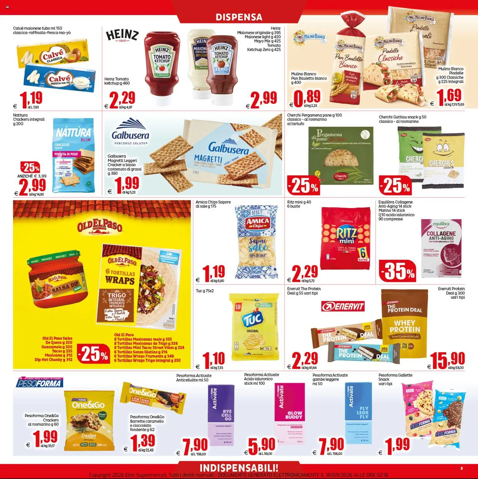 Volantino Elite Supermercati del 18/09/2026 | Pagina: 3 | Prodotti: Tartufo, Cracker, The, Guacamole