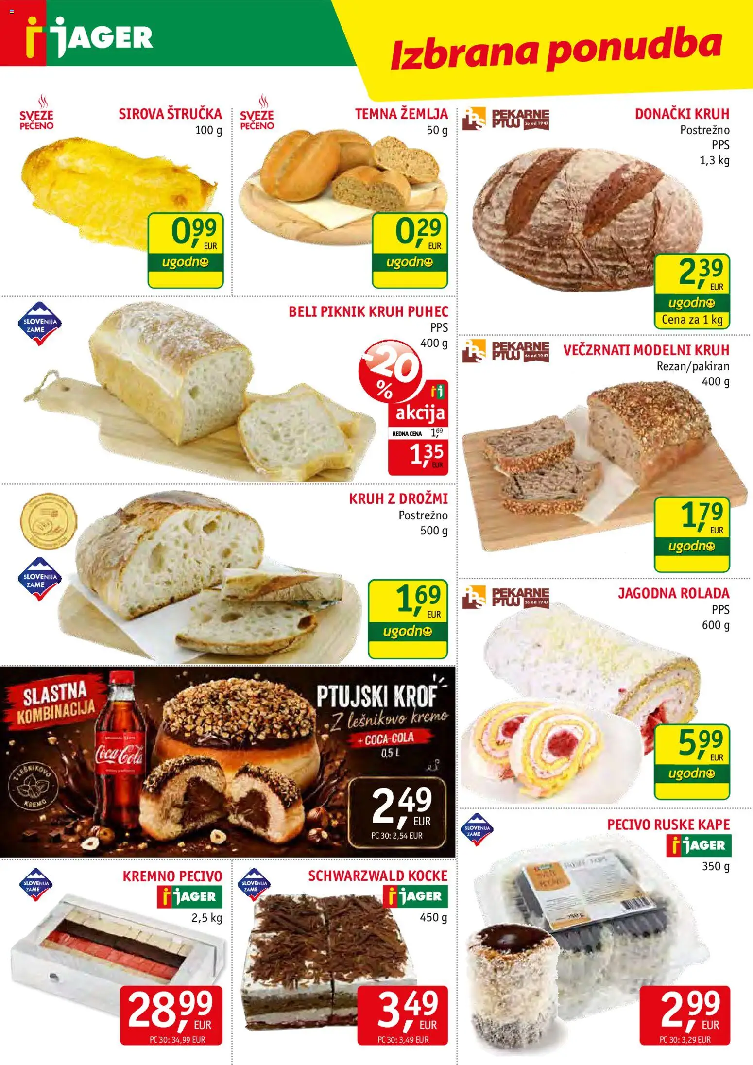 Novi Jager katalog ponudbe – veljaven od 27.05.2026 | Stran: 6 | Izdelki: Žemlja, Štručka, Rolada, Kruh