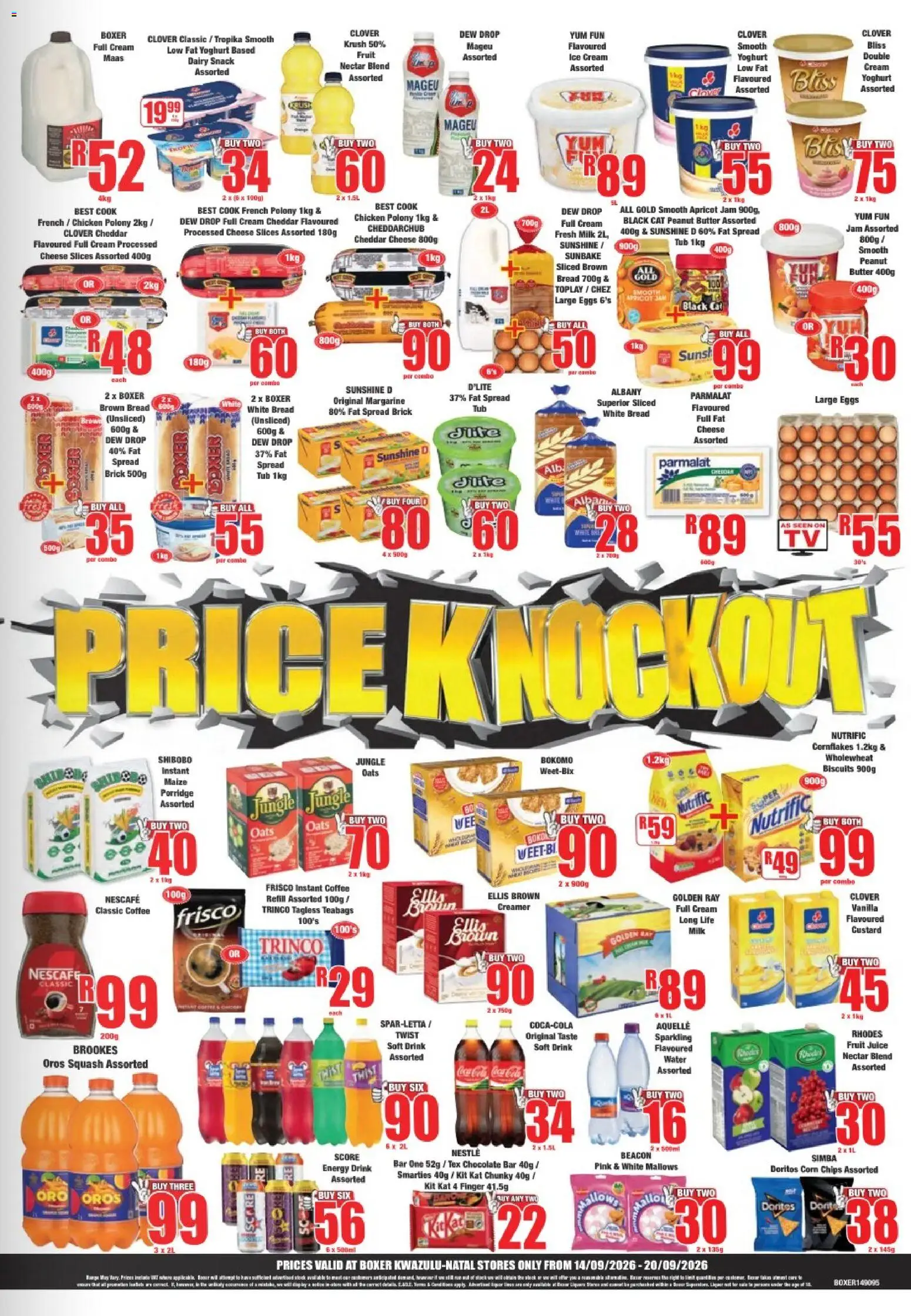 New Boxer catalogue – valid from 14/09/2026 | Page: 3 | Products: Porridge, Milk, Eggs, Instant coffee
