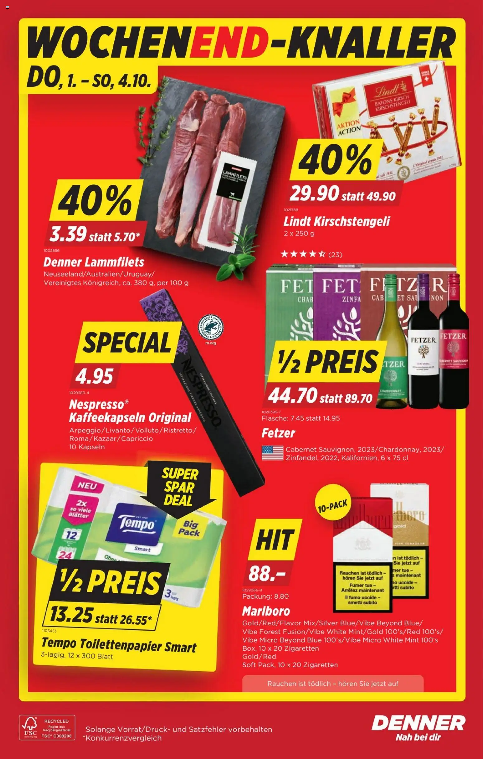 Denner aktionen – gültig ab 01.10.2026 | Seite: 24 | Produkte: Toilettenpapier