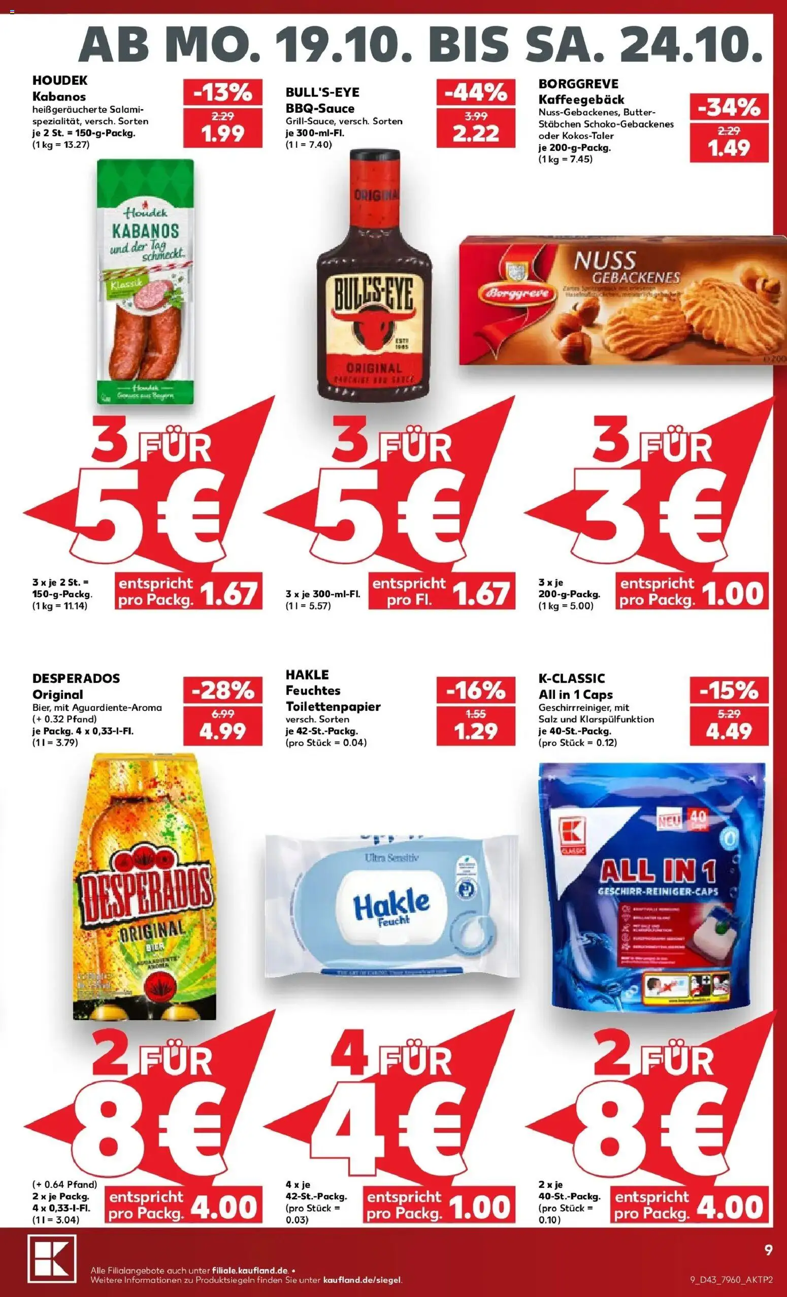 Prospekt Kaufland ab 19.10.2026 » Angebote Online zum Blättern | Seite: 13 | Produkte: Butter, Salz, Desperados, Toilettenpapier