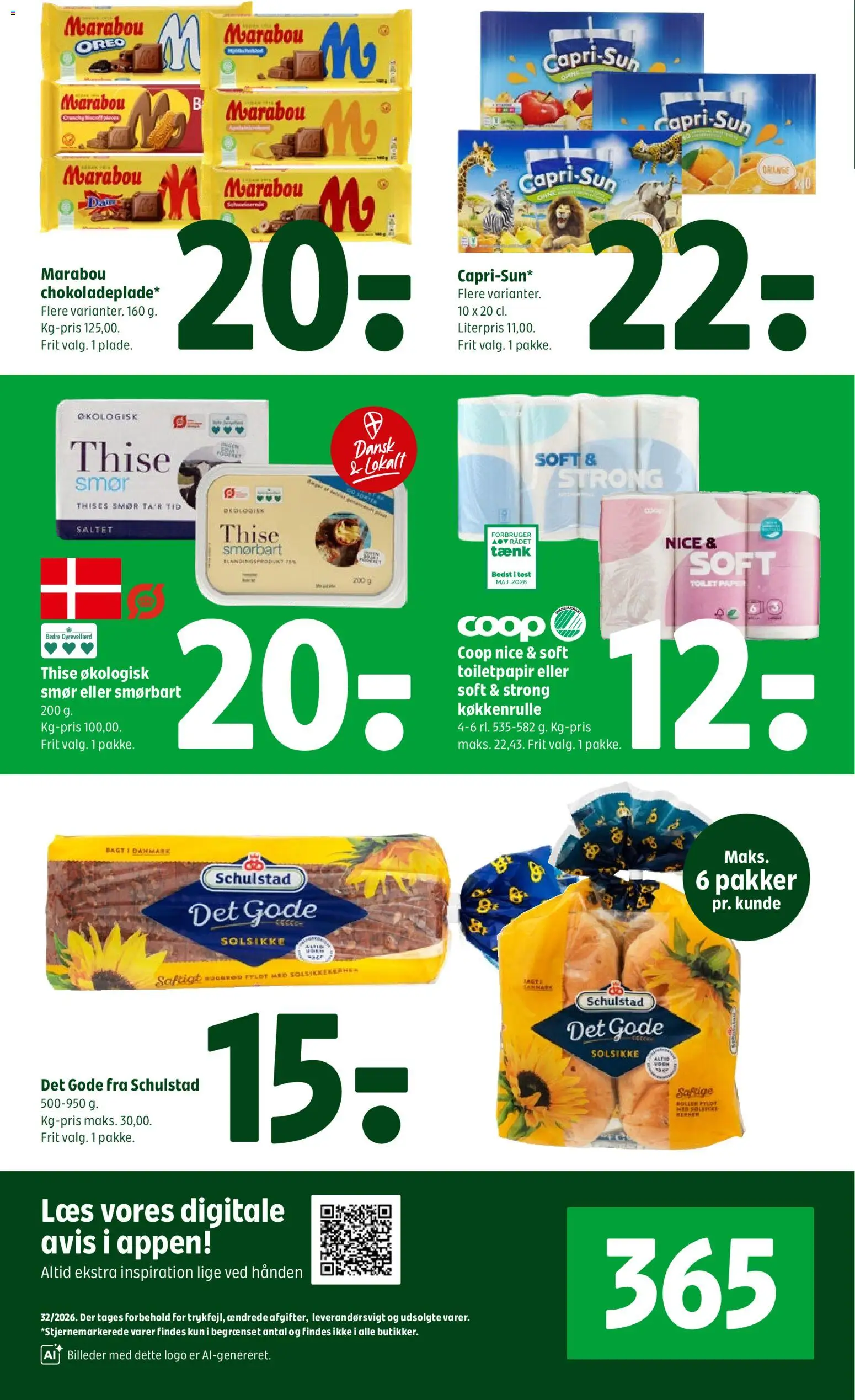 Coop 365 tilbudsavis – gyldig fra 06/08/2026 | Side: 2 | Produkter: Smør, Solsikkekerner, Toilet, Rugbrød