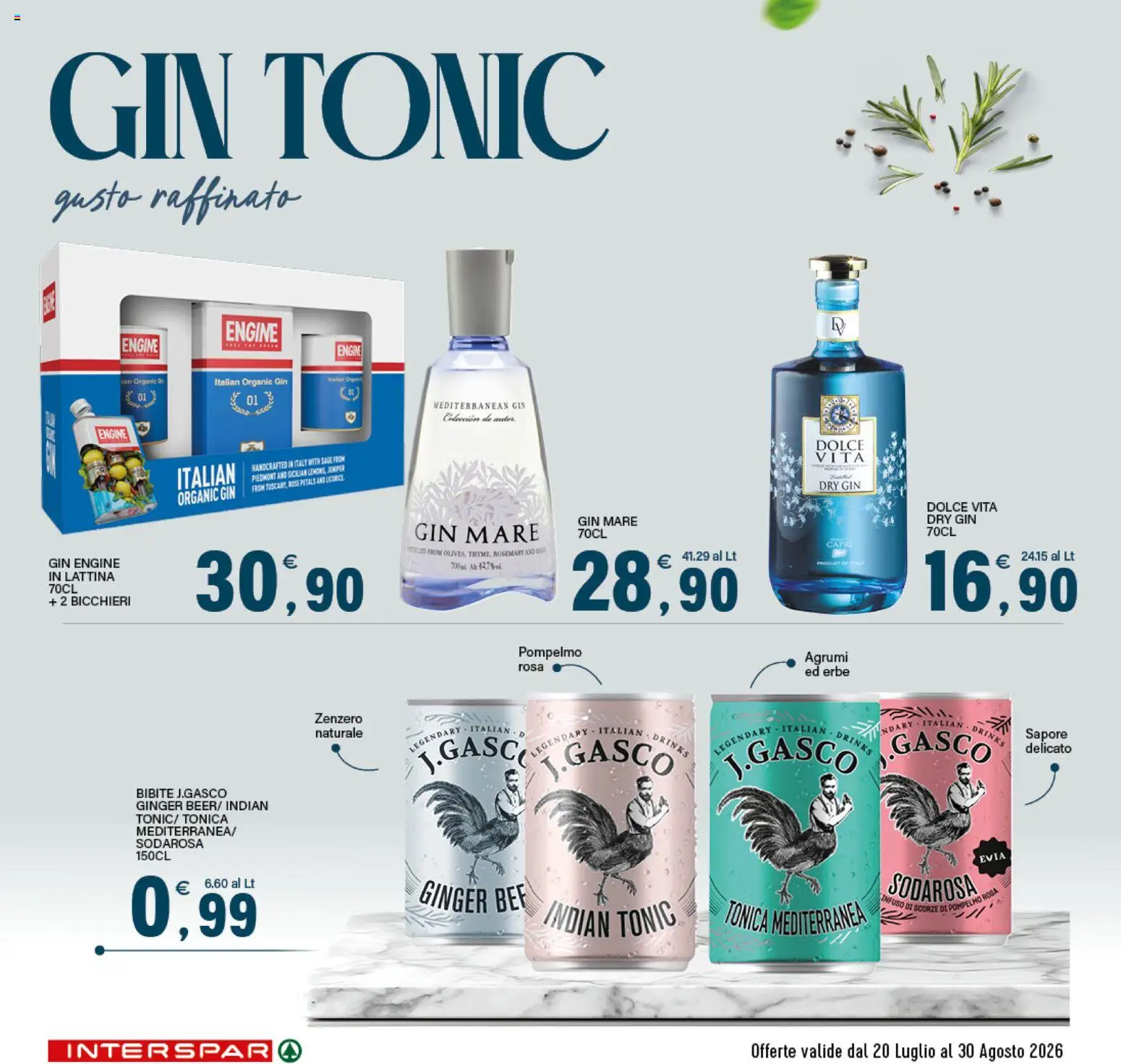 Volantino Interspar del 20/07/2026 | Pagina: 2 | Prodotti: Erbe, Gin, Pompelmo, Bibite
