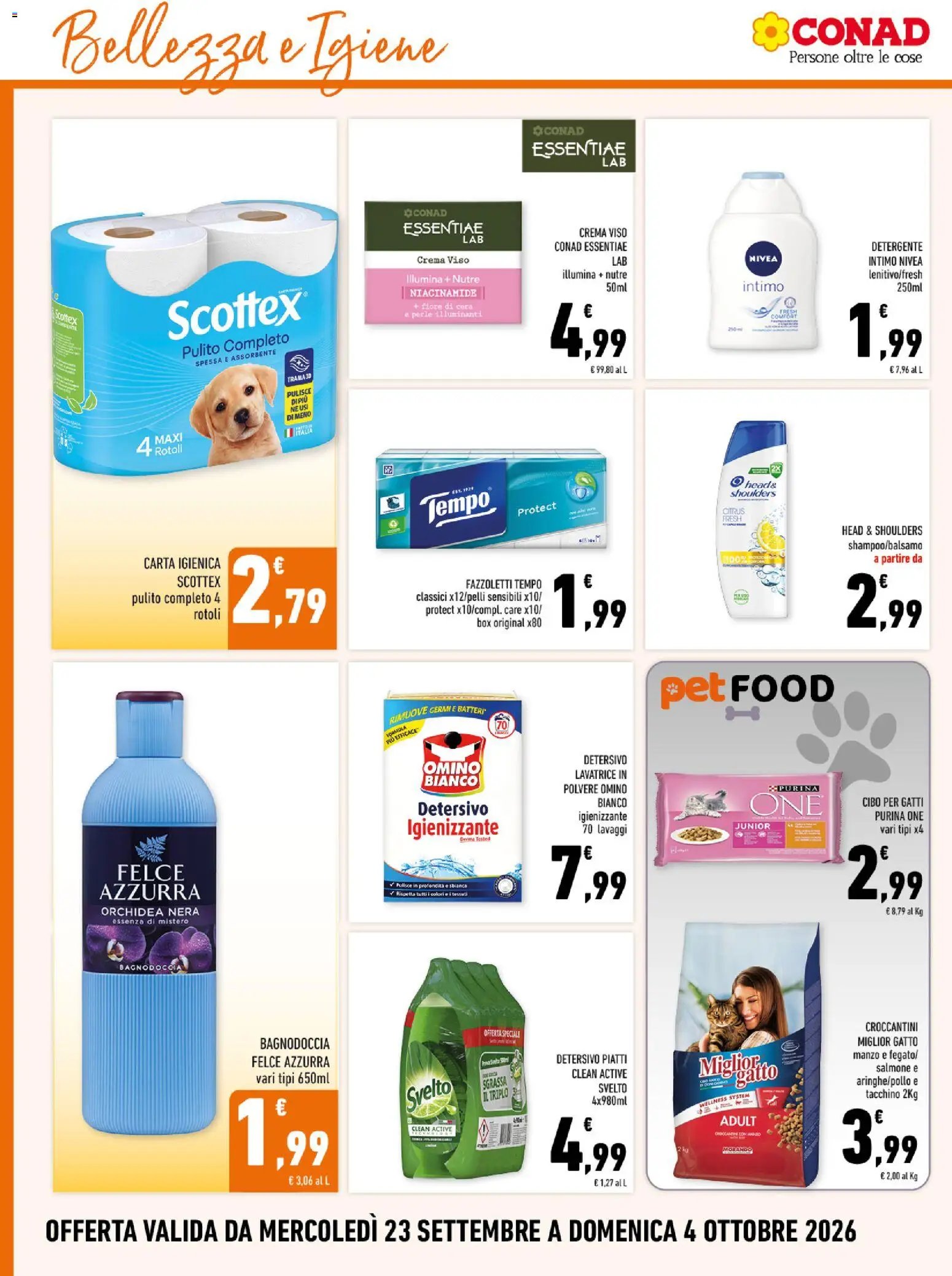Volantino Conad del 23/09/2026 | Pagina: 14 | Prodotti: Head & Shoulders, Shampoo, Intimo, Bagno
