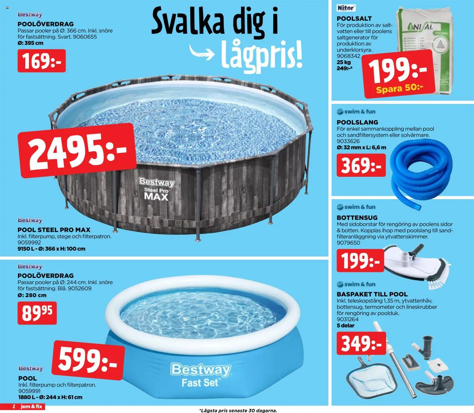 Jem & Fix reklamblad aktuell från 18.05.2026 | Sida: 2 | Produkter: Termometer, Pool, Salt, Set