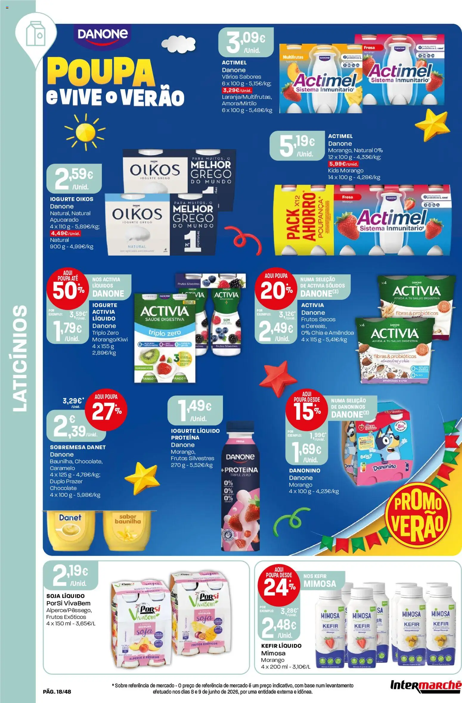 Intermarché folheto │ válido de 09/07/2026 | Página: 18 | Produtos: Probióticos, Iogurte, Chocolate, Iogurte liquido