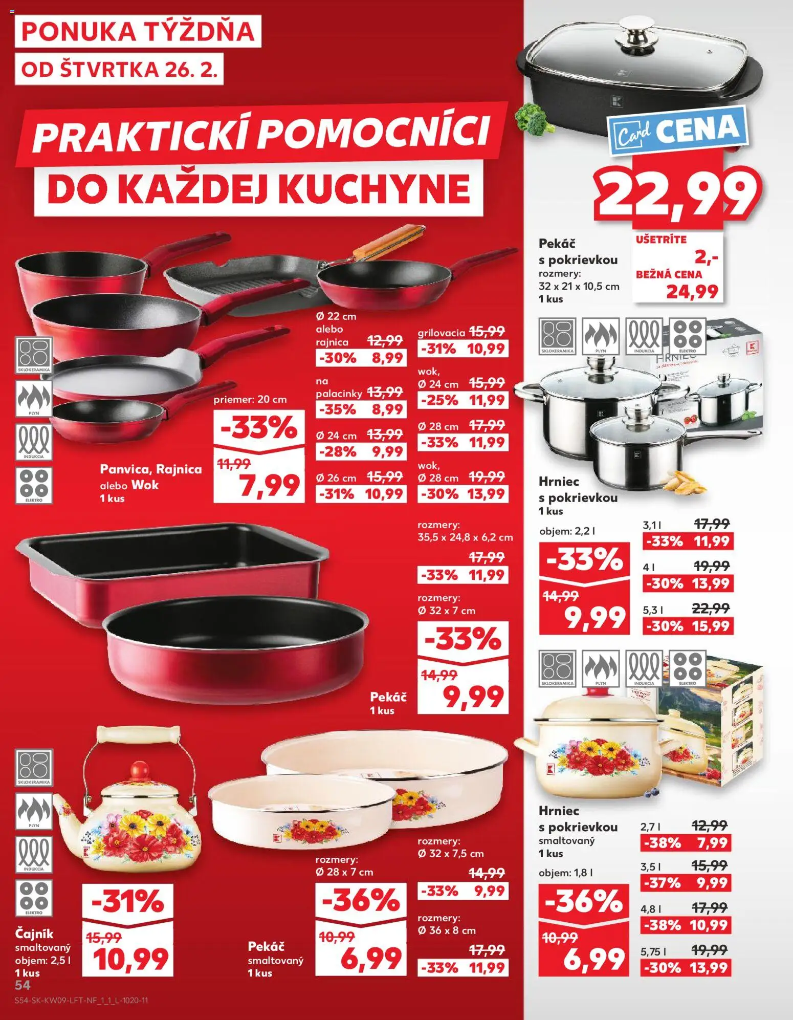 Nové Kaufland akcie – leták je platný od 26.02.2026 | Strana: 54 | Produkty: Indukcia, Kuchyne, Smaltovaný pekáč
